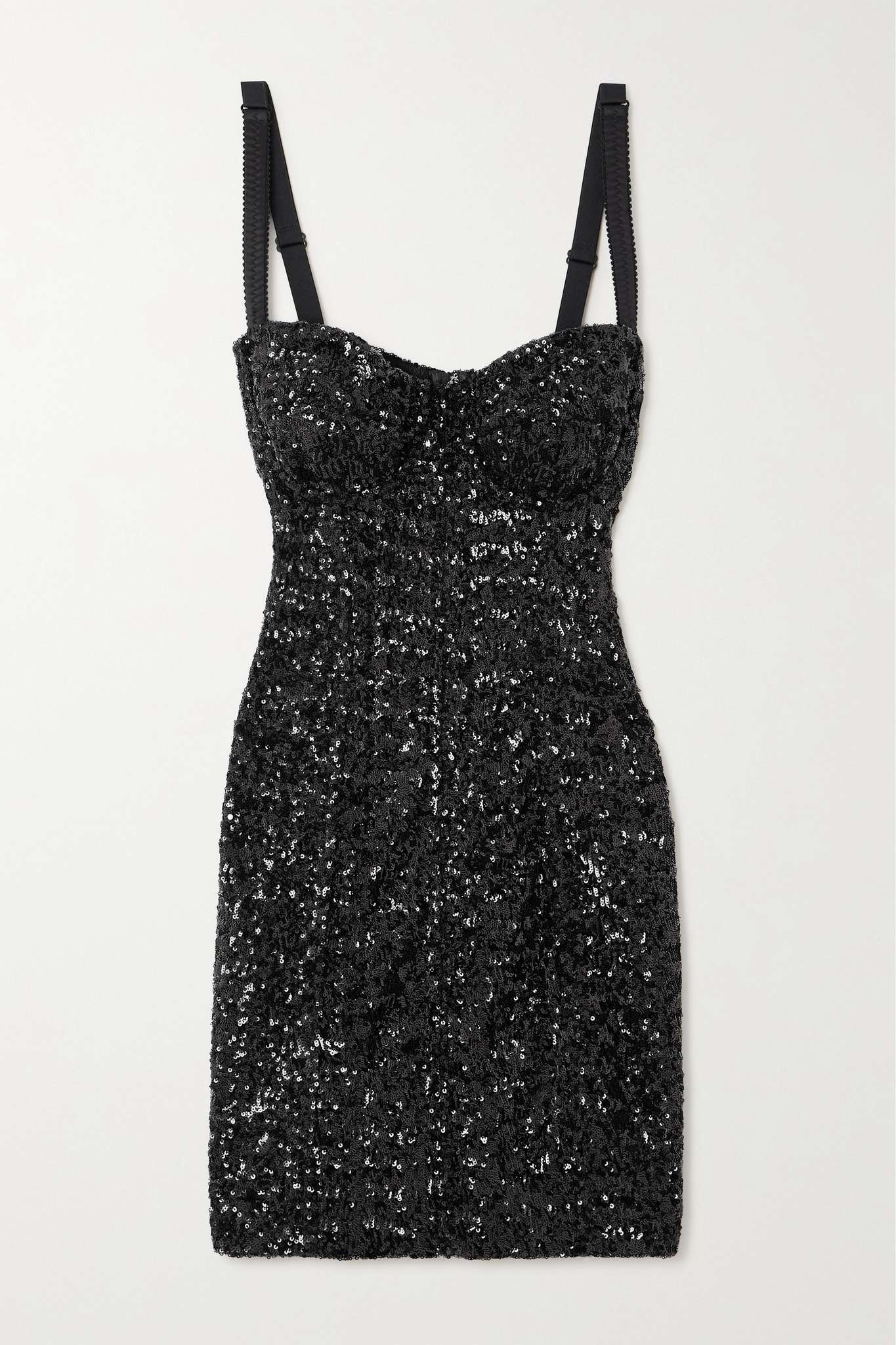 Sequined stretch-tulle mini dress - 1