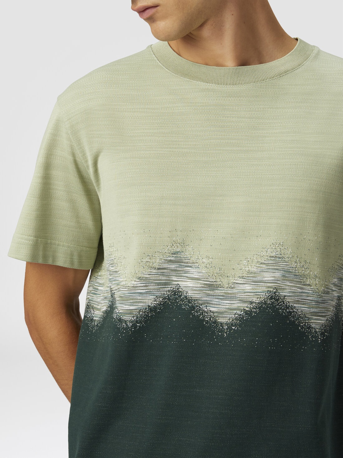 Cotton crewneck T-shirt with slub zigzag - 5