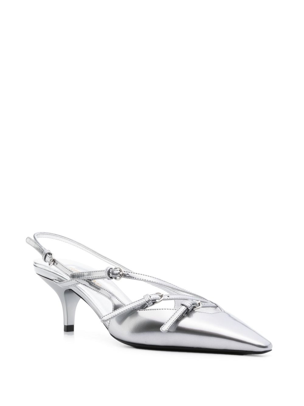 55mm leather buckle pumps - 2