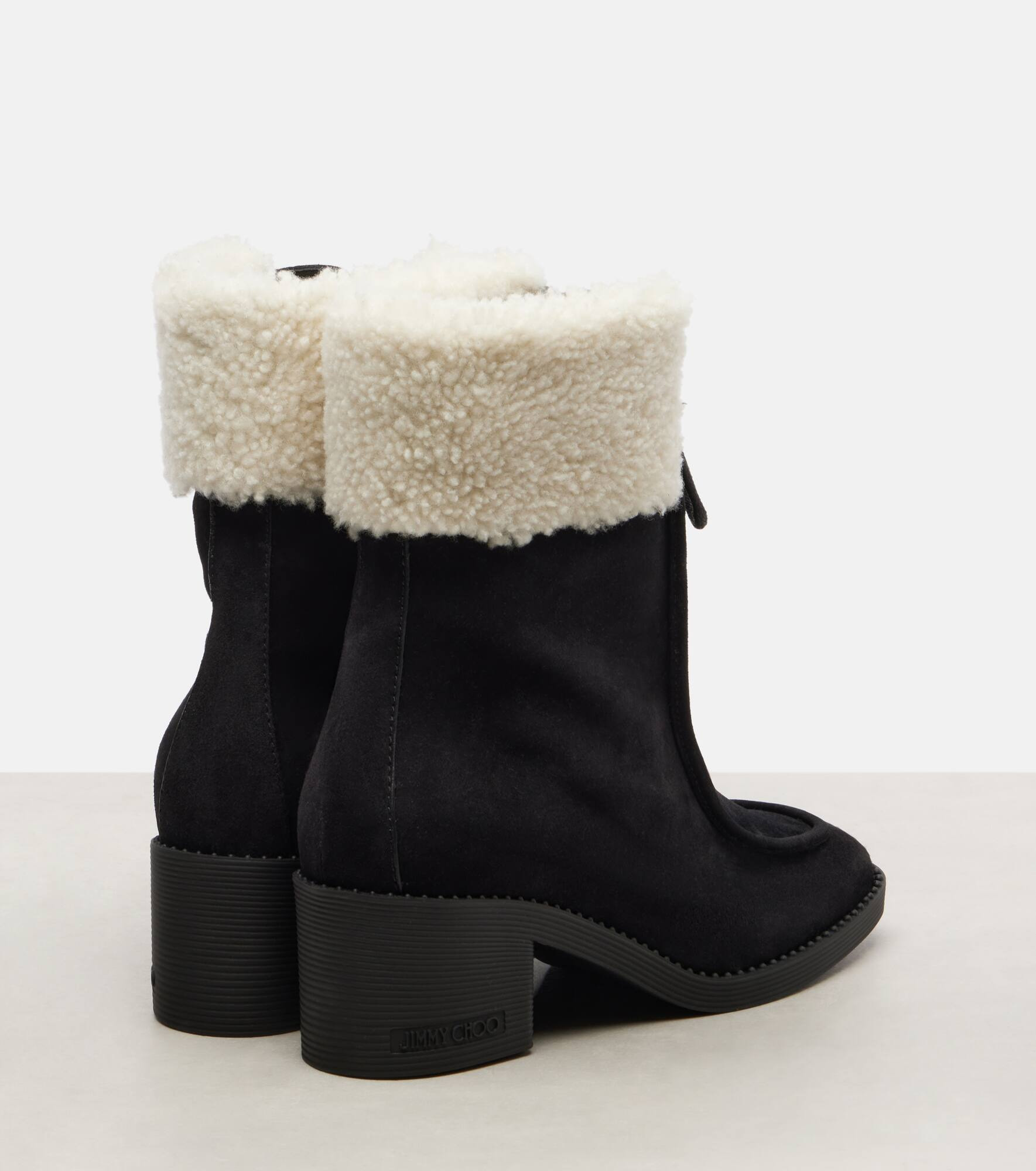 Hali 60 shearling-trimmed suede ankle boots - 2