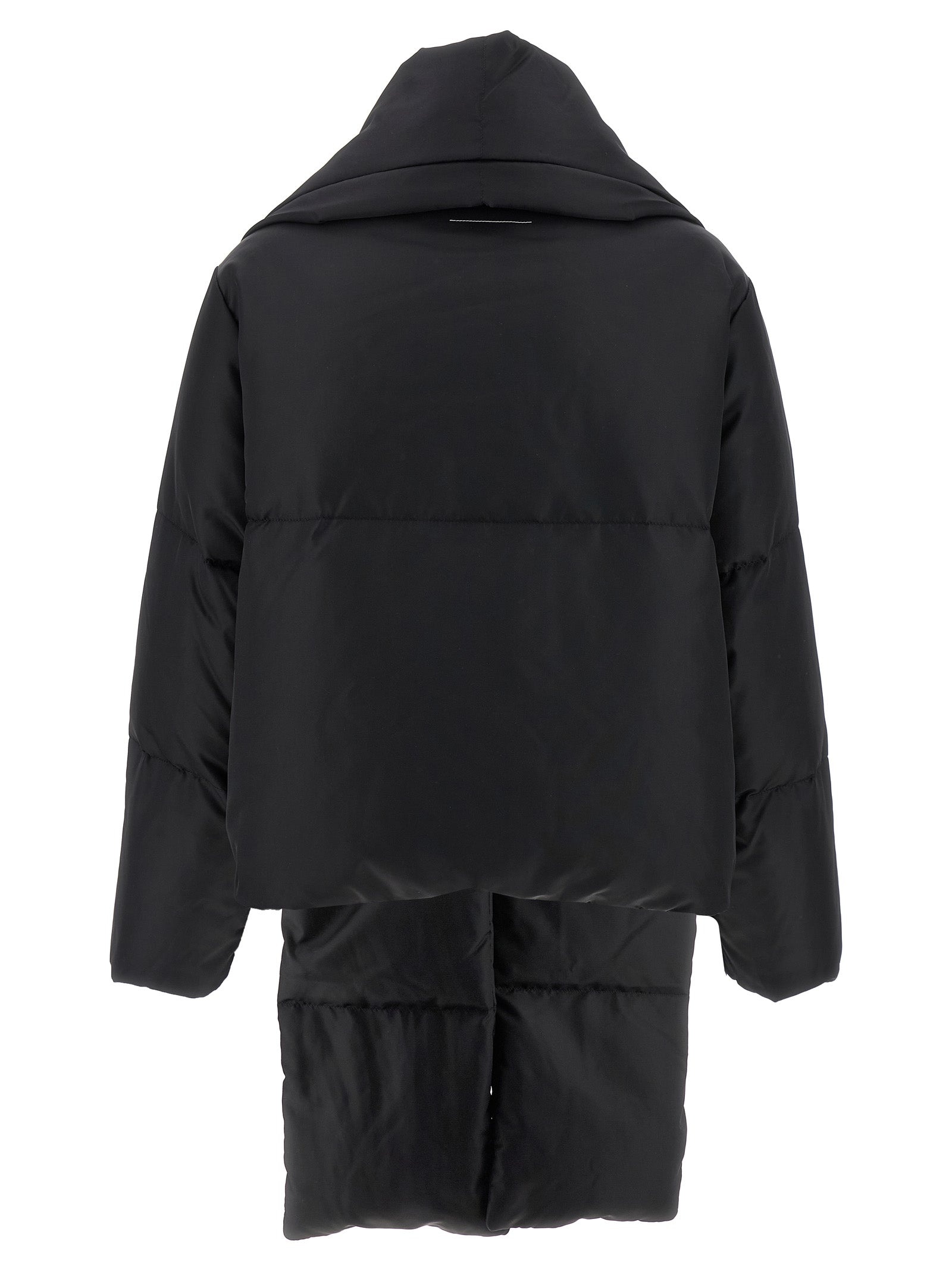 Scarf Down Jacket Puffer Jackets Black - 3