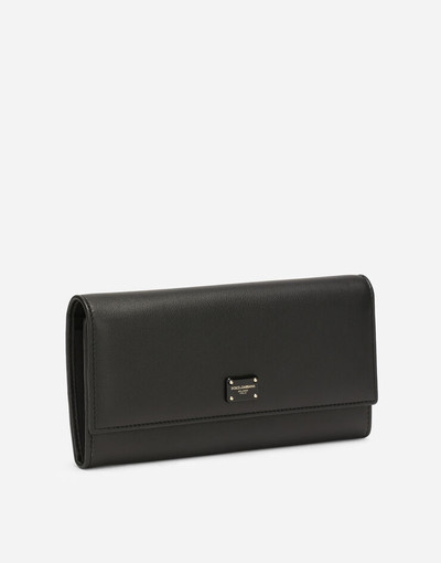 Dolce & Gabbana Calfskin continental wallet with branded plate outlook