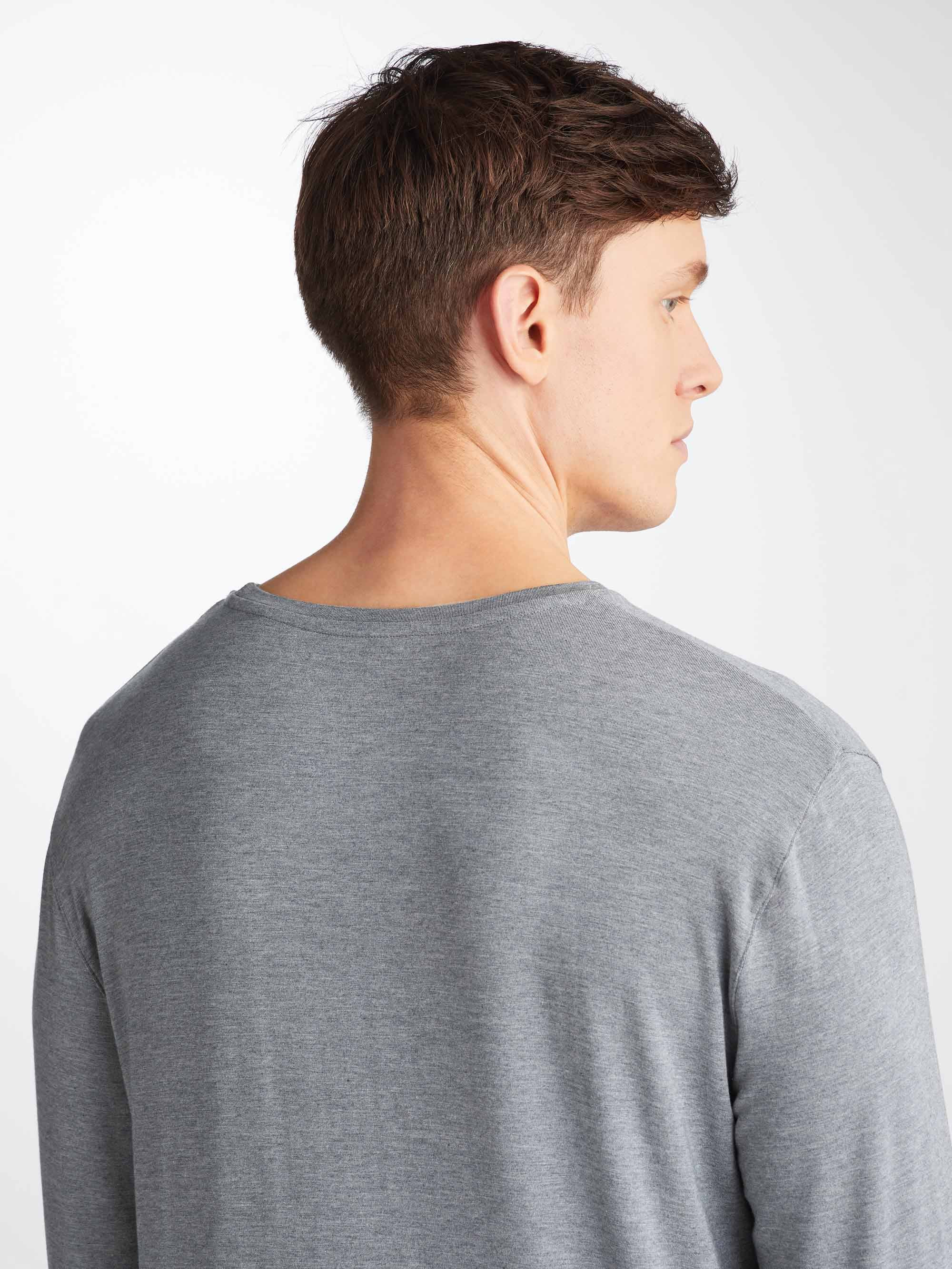 Men's Long Sleeve T-Shirt Marlowe Micro Modal Stretch Charcoal - 6