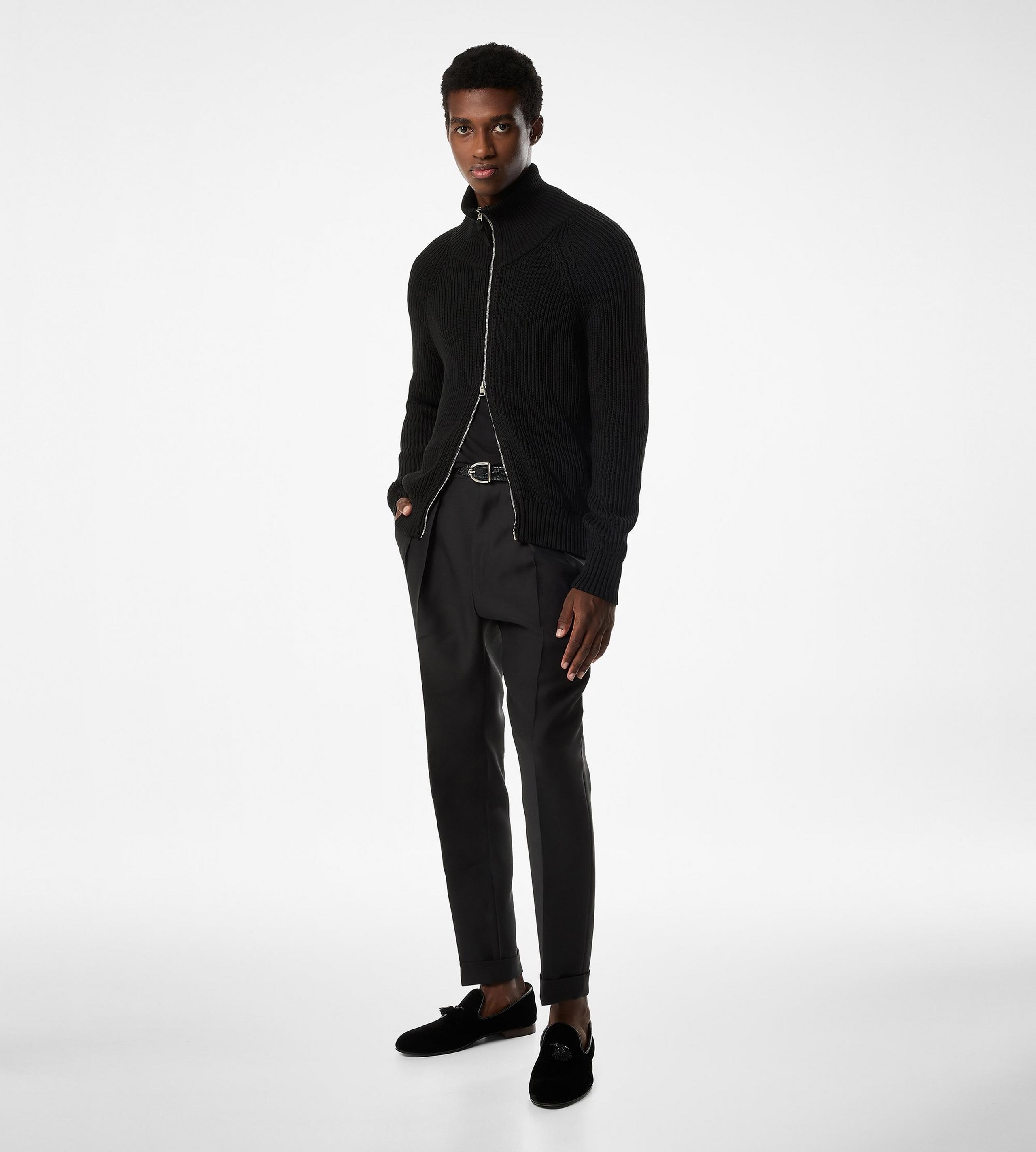 SILK COTTON ZIP FUNNEL NECK - 2