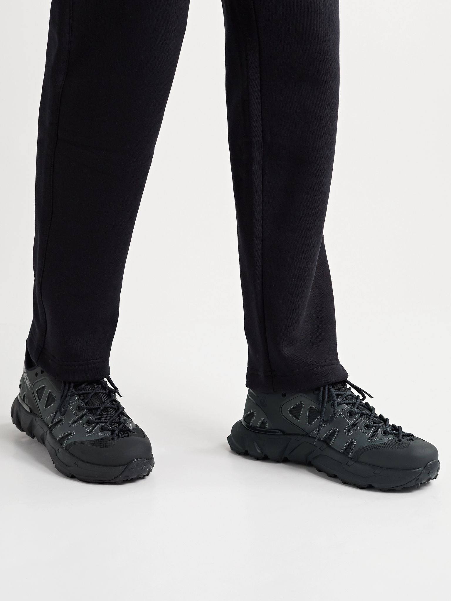 2 Moncler 1952 Silencio Nubuck, Mesh and Rubber Sneakers Black - 3