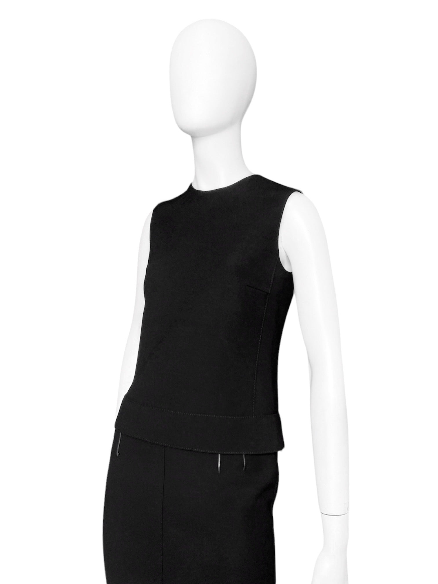 Gucci Fall 2001 Tom Ford Black Wool Tank Top Skirt Set 40 - 5
