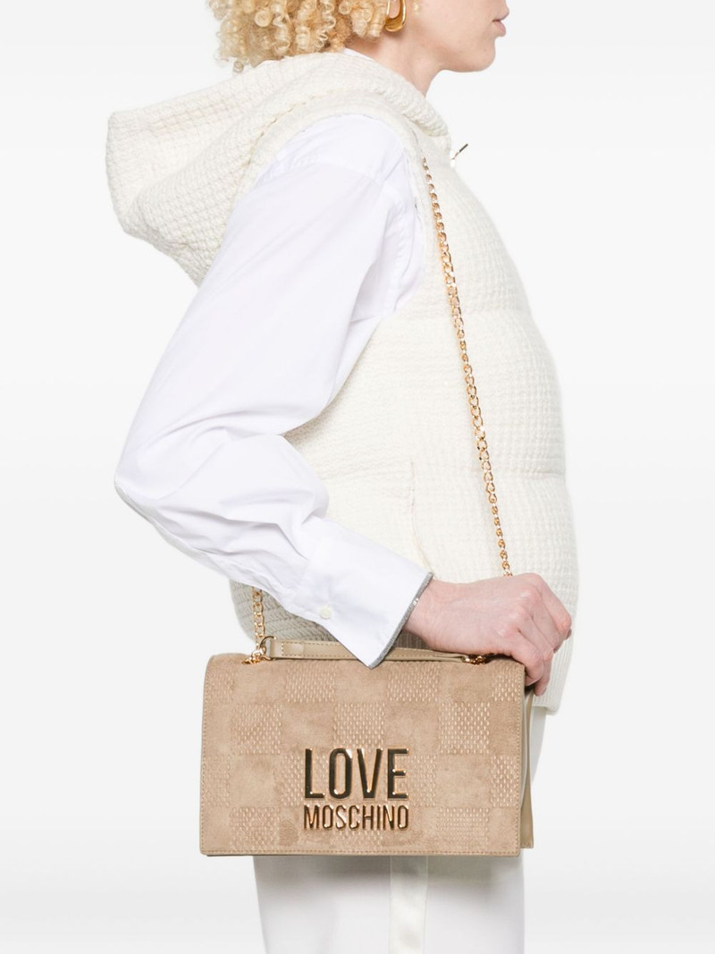 Moschino quilted logo shoulder bag outlook