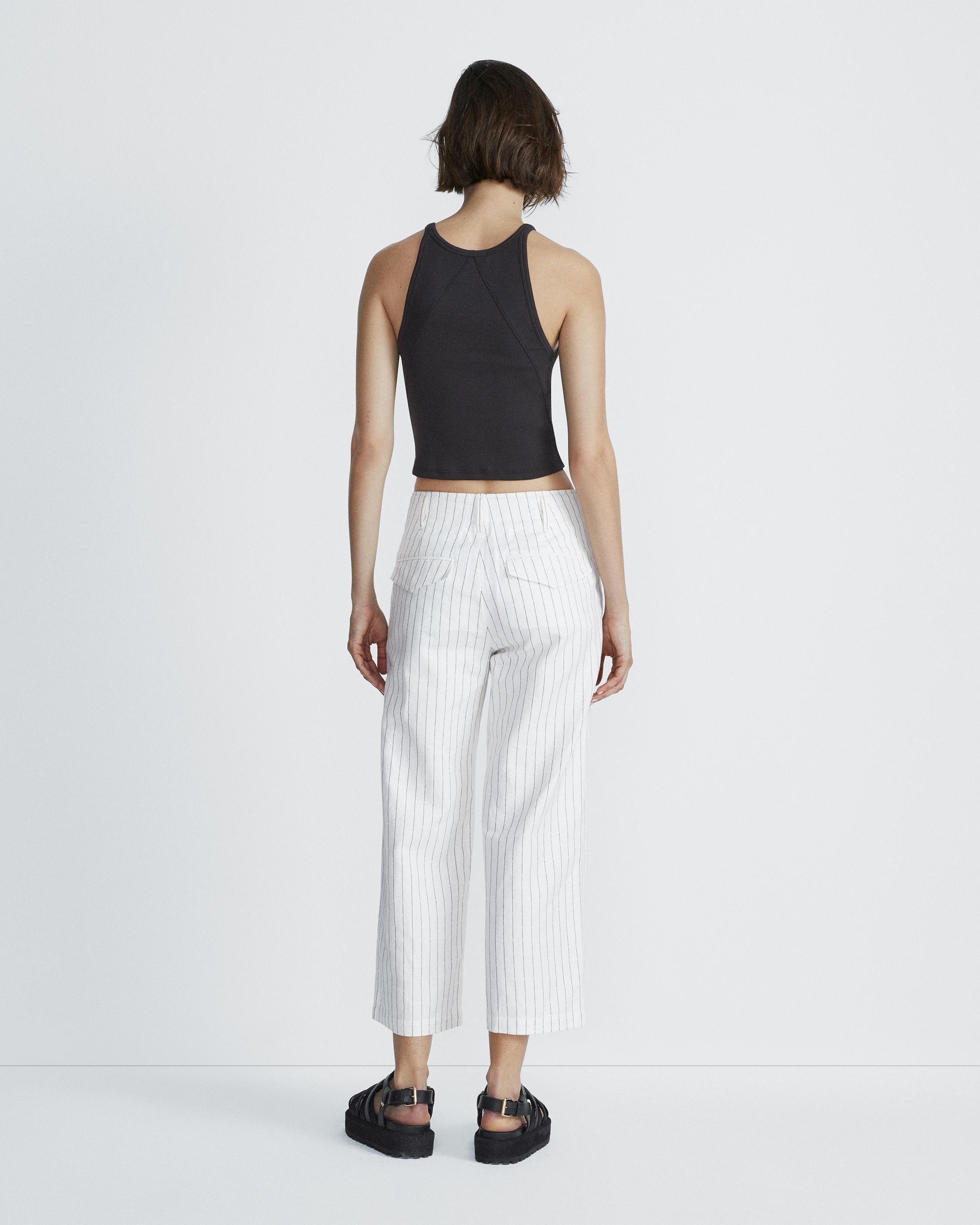 Dylan Cropped Linen Stripe Pant
Classic Fit Pant - 7