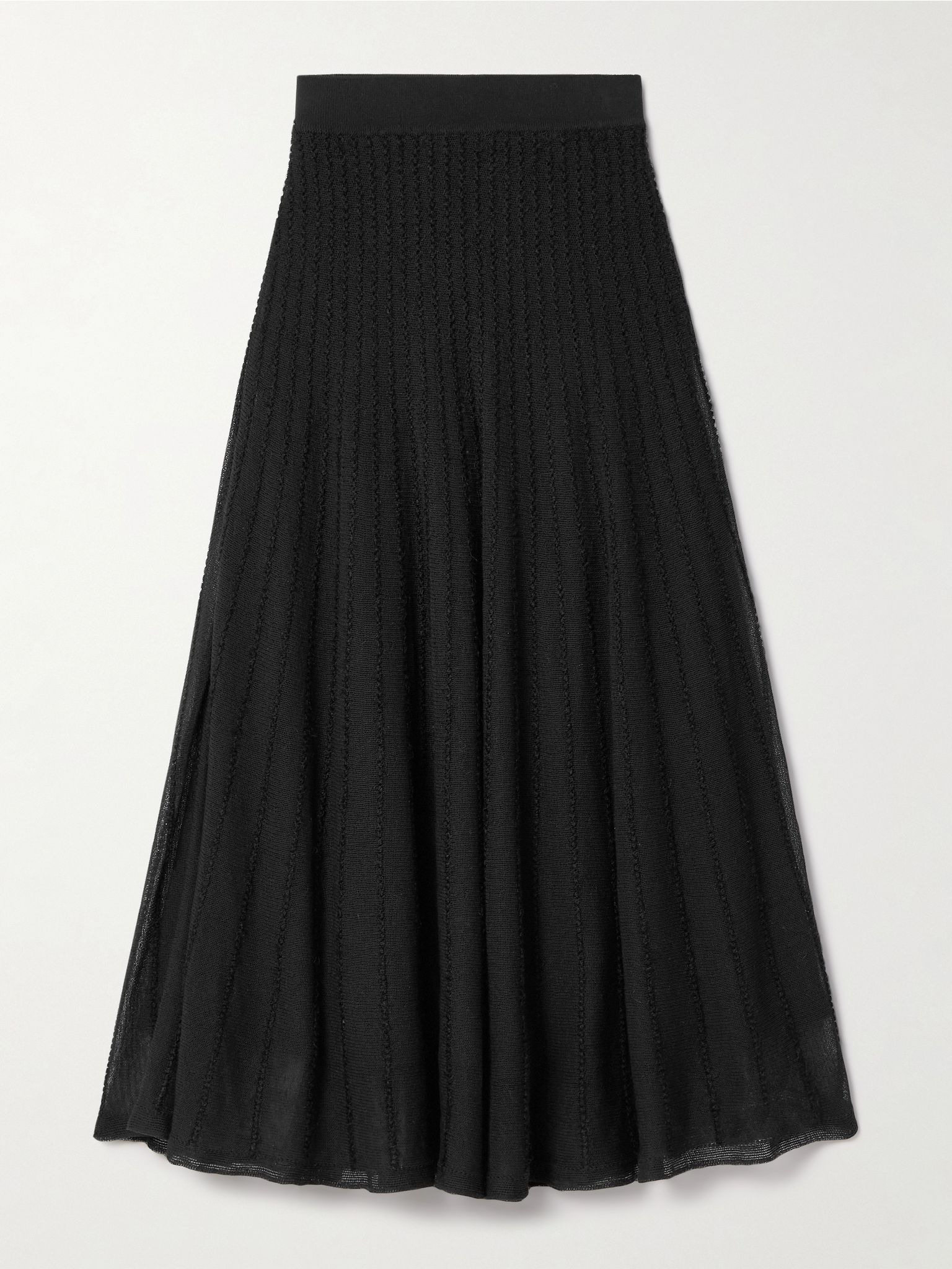 Dawn pointelle-knit midi skirt Black - 1