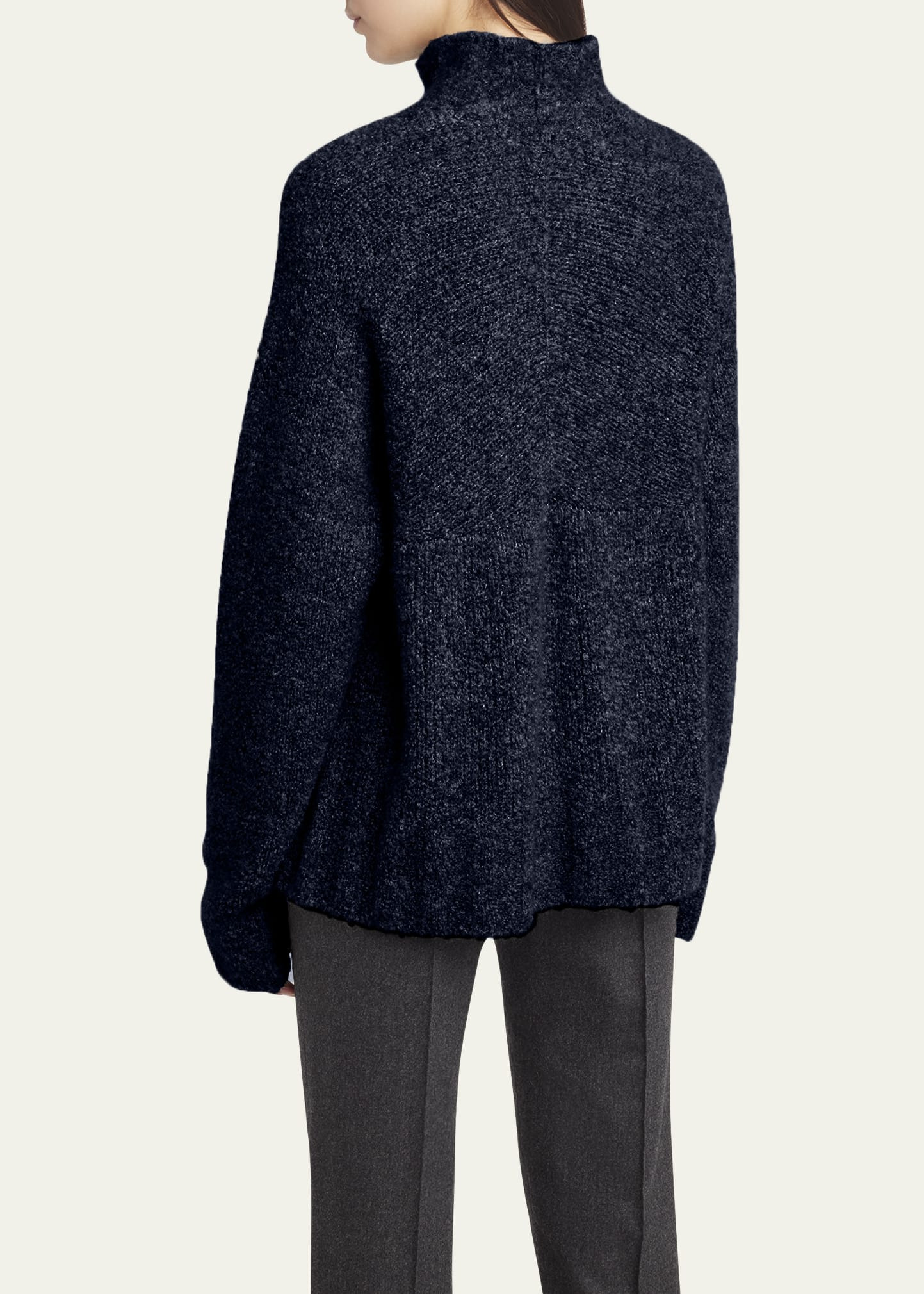 Turtleneck Cashmere-Silk Boucle Sweater - 3