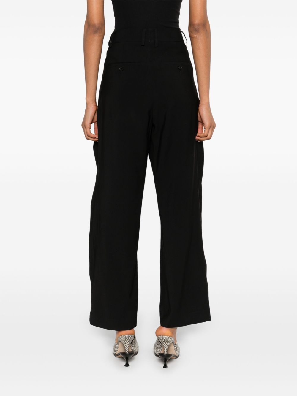 pleated wide-leg trousers - 4