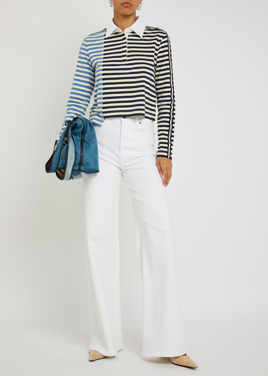 3.1 Phillip Lim Patchwork Striped Cotton Polo top - 4