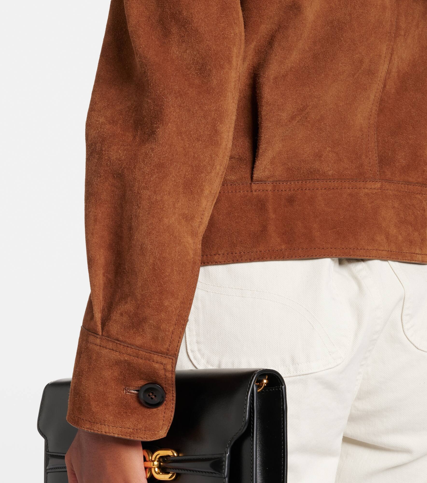 Cropped suede jacket - 5