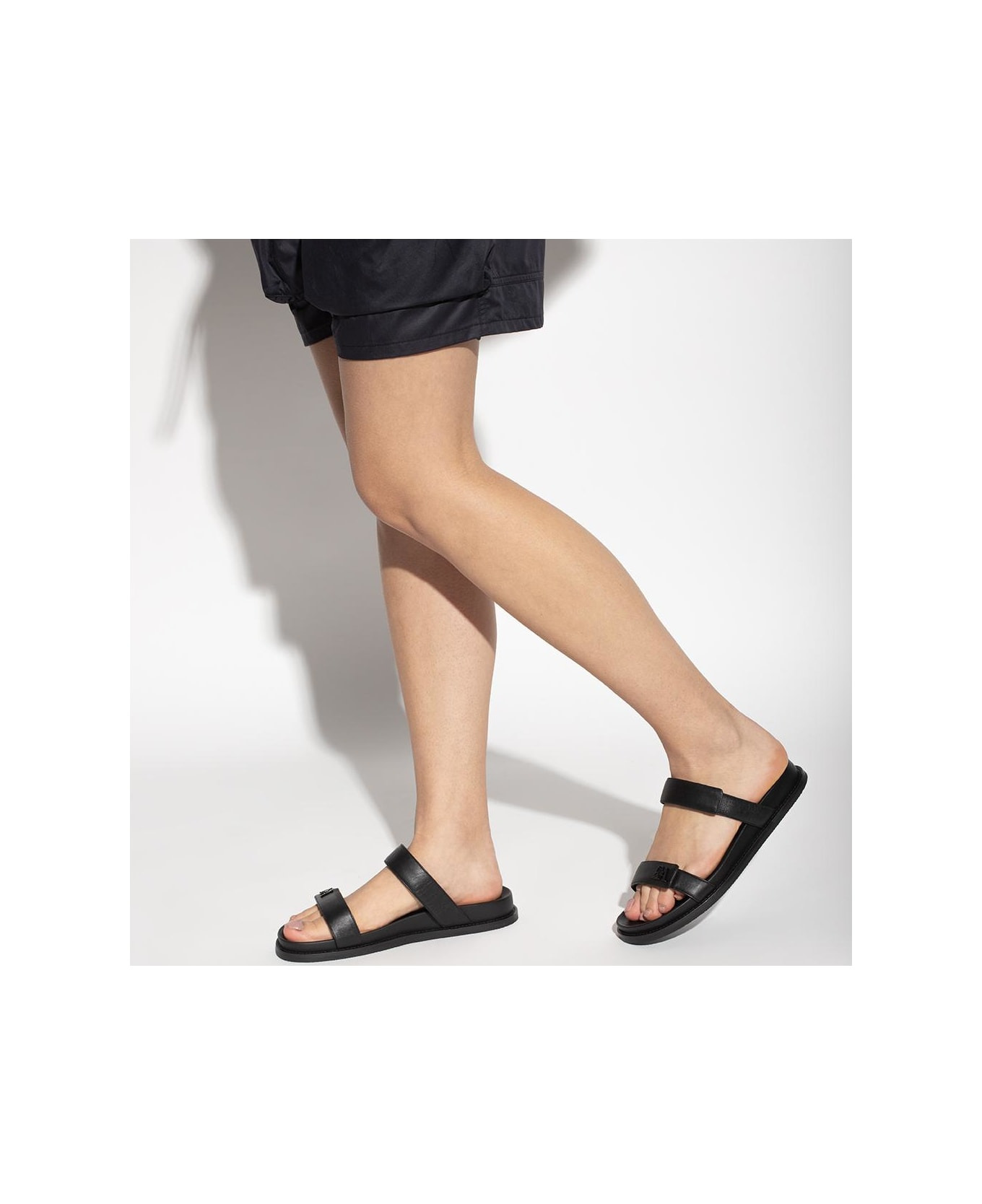 Emporio Armani Leather Slides With Logo - 2