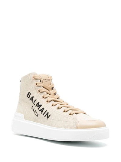 Balmain logo-print hi-top sneakers outlook