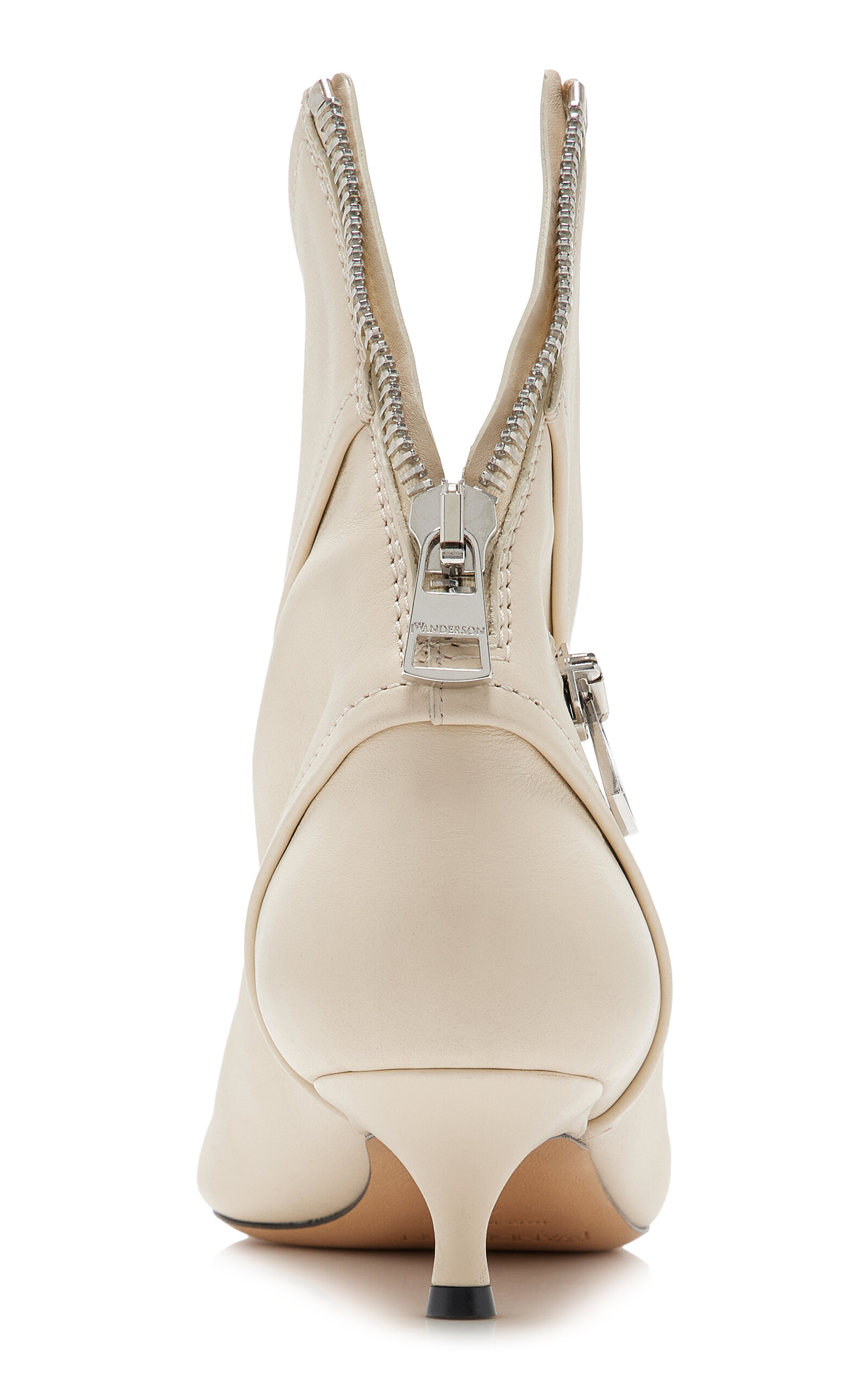 Leather Biker Boots ivory - 5