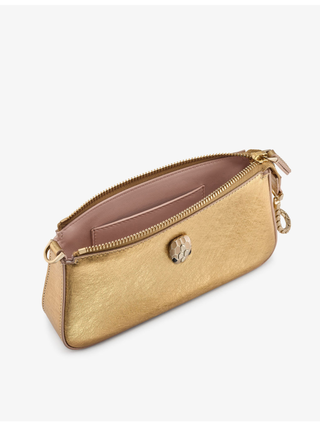 Serpenti Forever metallic leather shoulder bag - 4