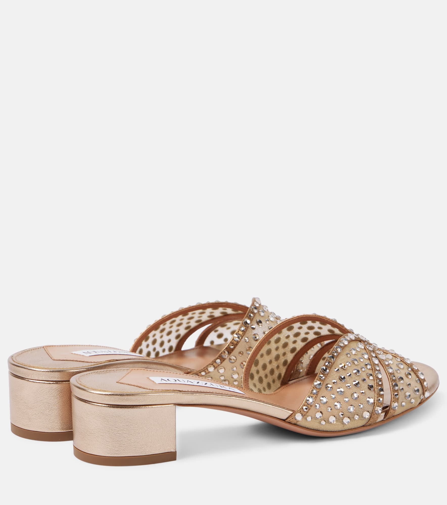 Crystal Love 35 embellished tulle mules - 2