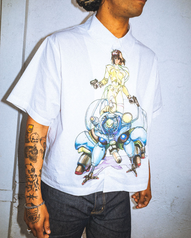 Brain Dead x Ghost In The Shell Fuchikoma Button Up - White 5