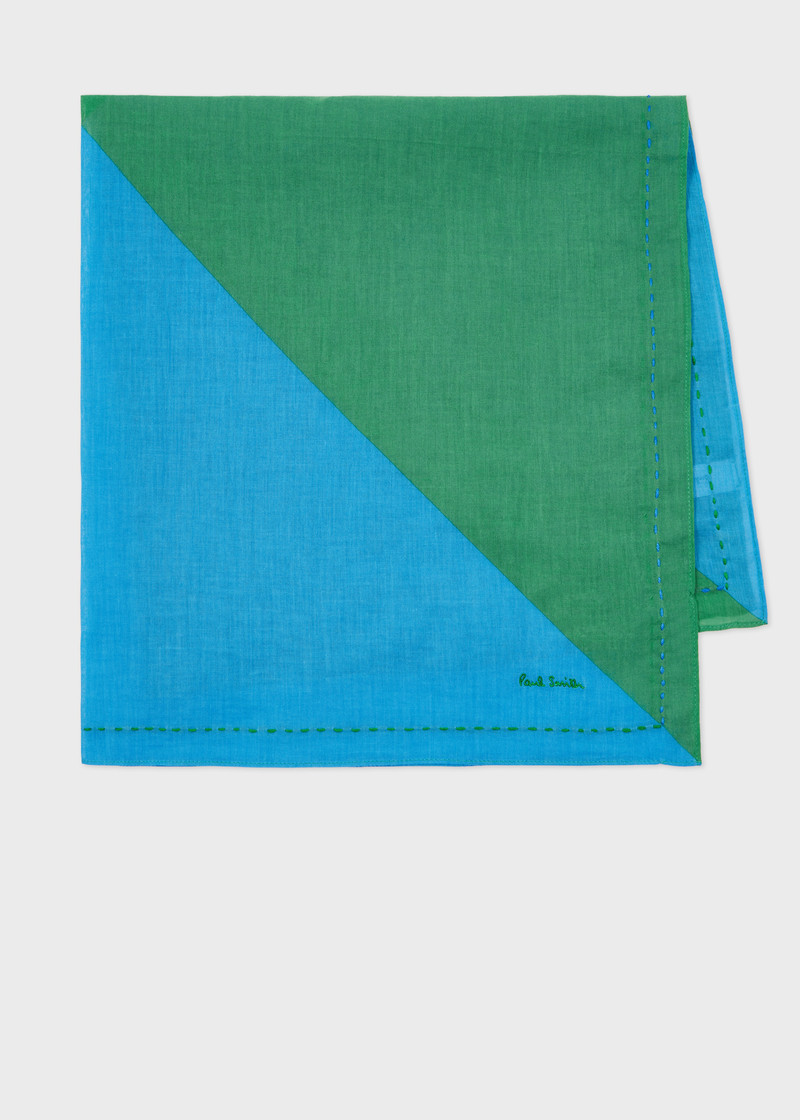 Blue and Green Bandana Scarf 1