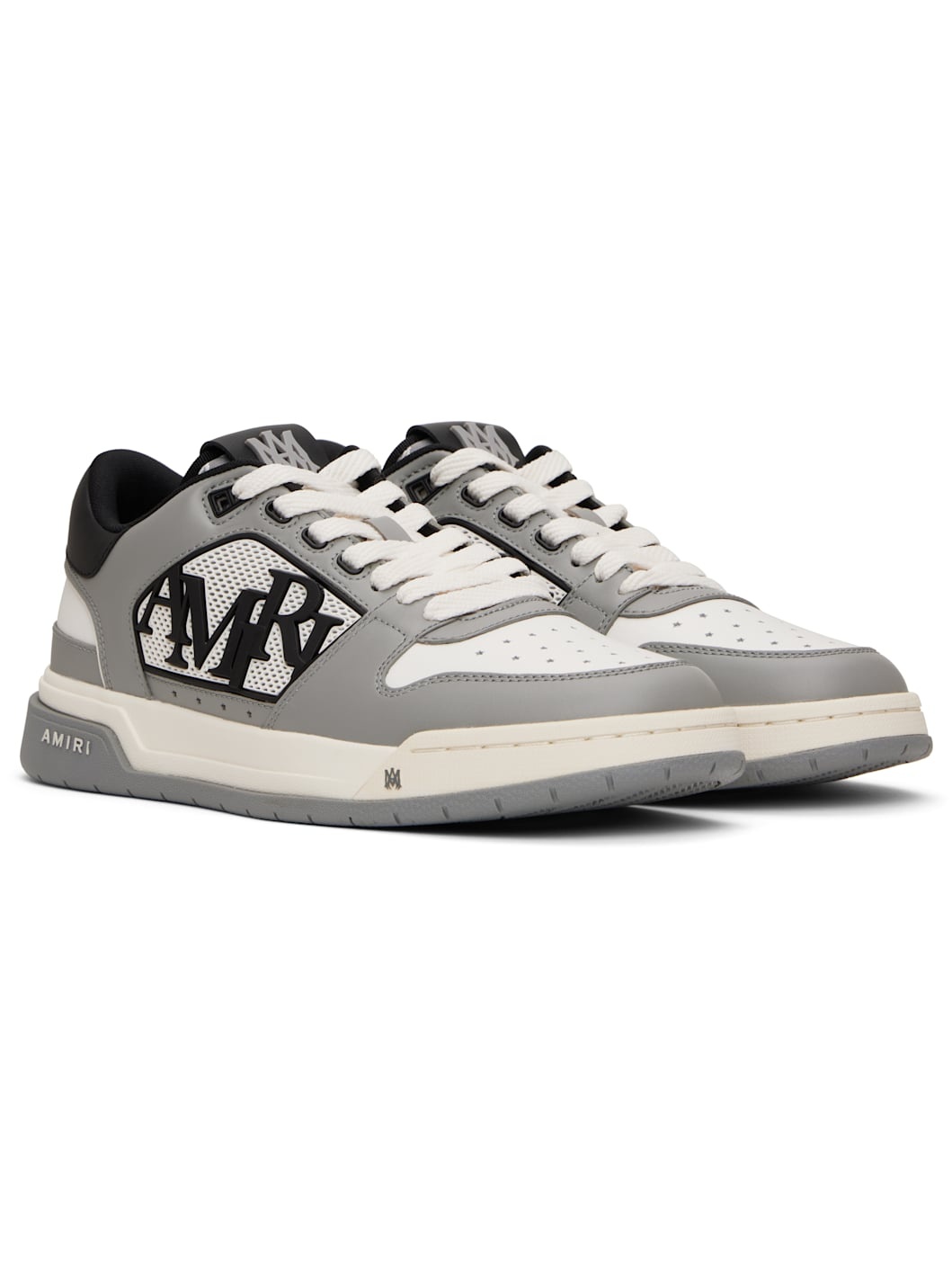 White & Gray Classic Low Sneakers - 4