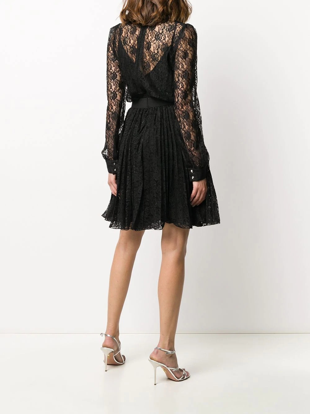 V-neck lace dress - 4