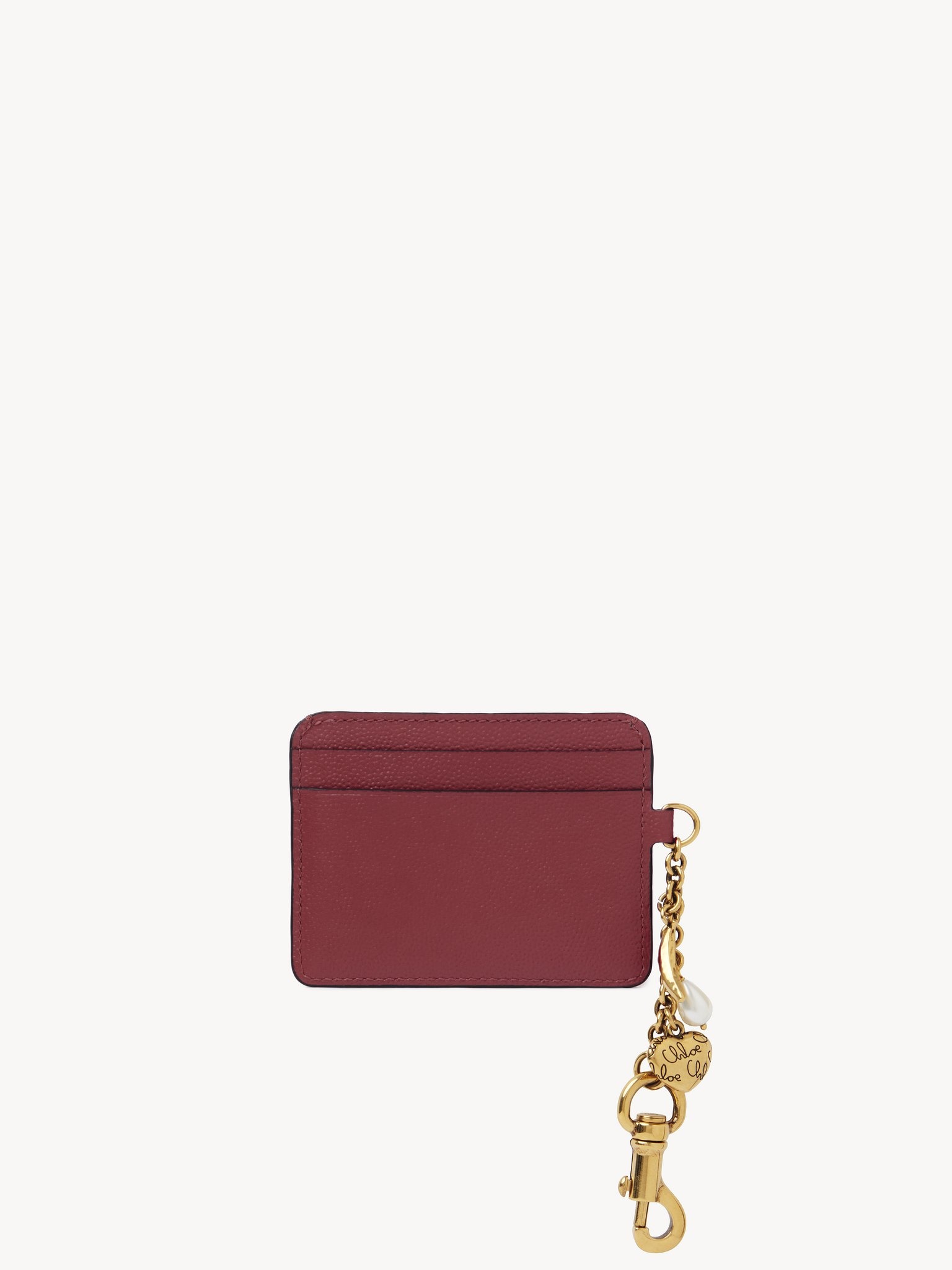 CHLOÉ CHARMS CARD HOLDER IN GRAINED LEATHER - 3