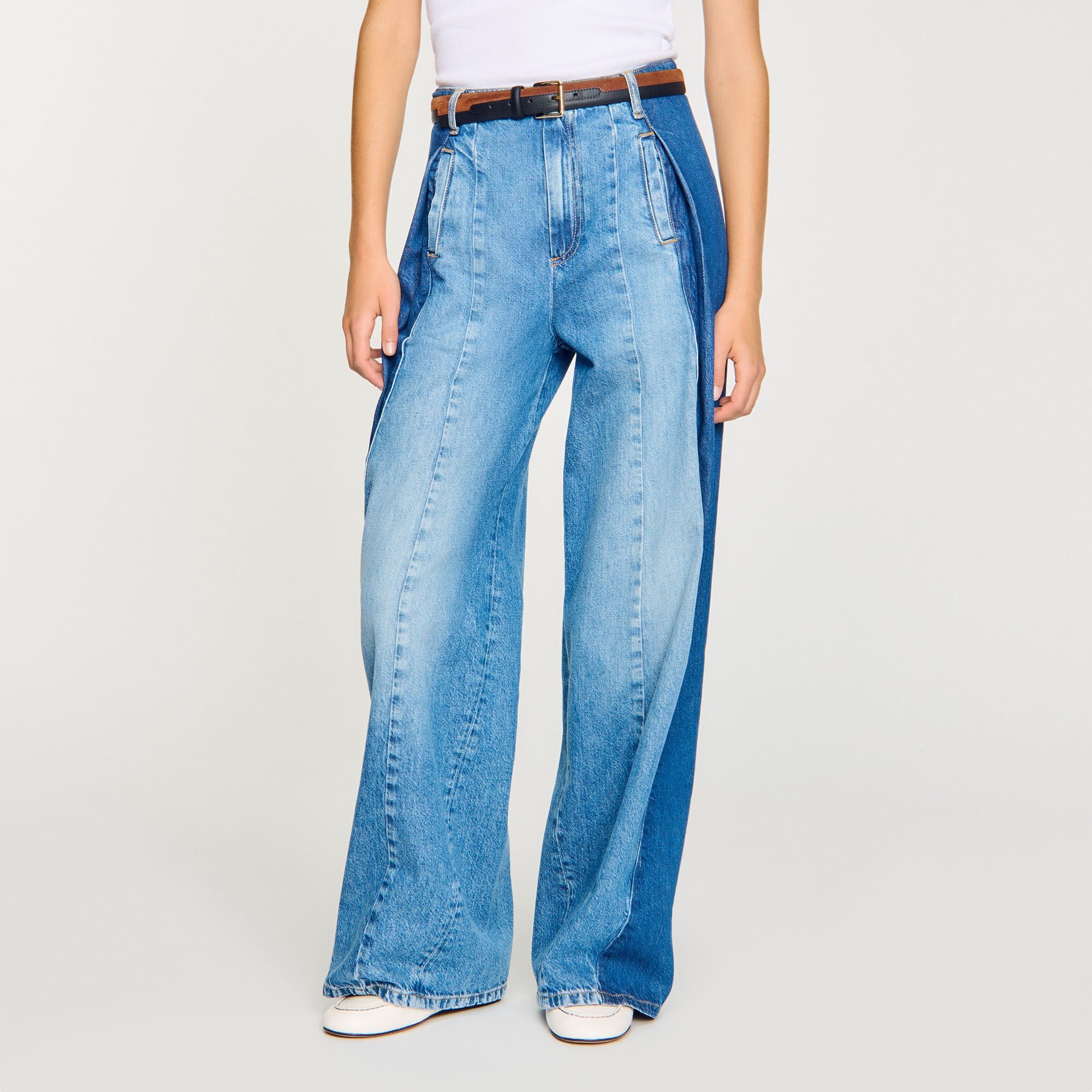 JEANS WITH CONTRASTING PANELS - 4