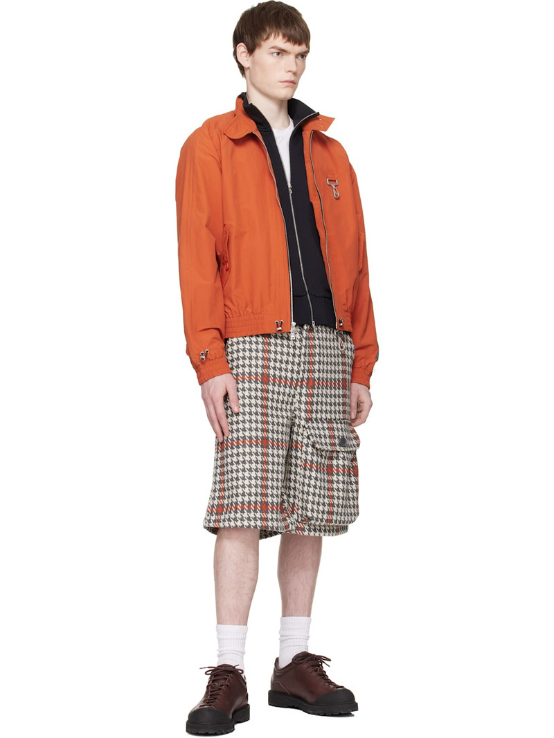 REESE COOPER® White & Gray Wool Houndstooth Patch Pocket Shorts outlook