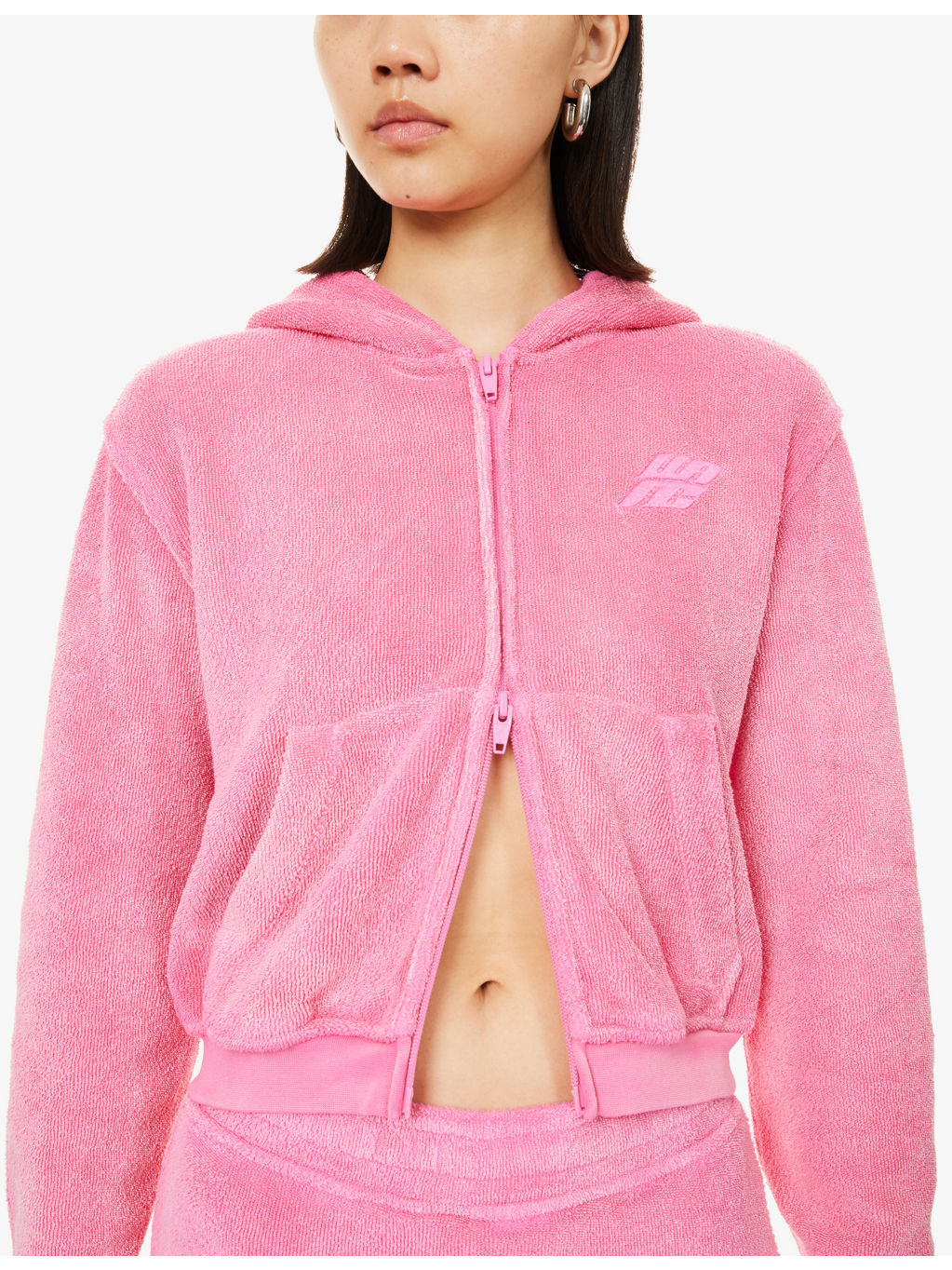 Shrunken Logo-Embroidered Zip Cotton-Terry Hoody - 5