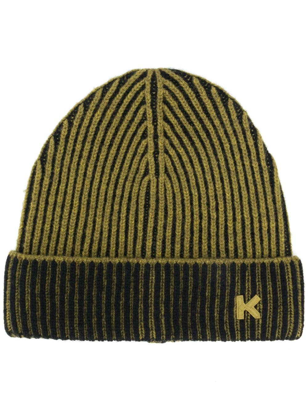 logo ribbed beanie - 1