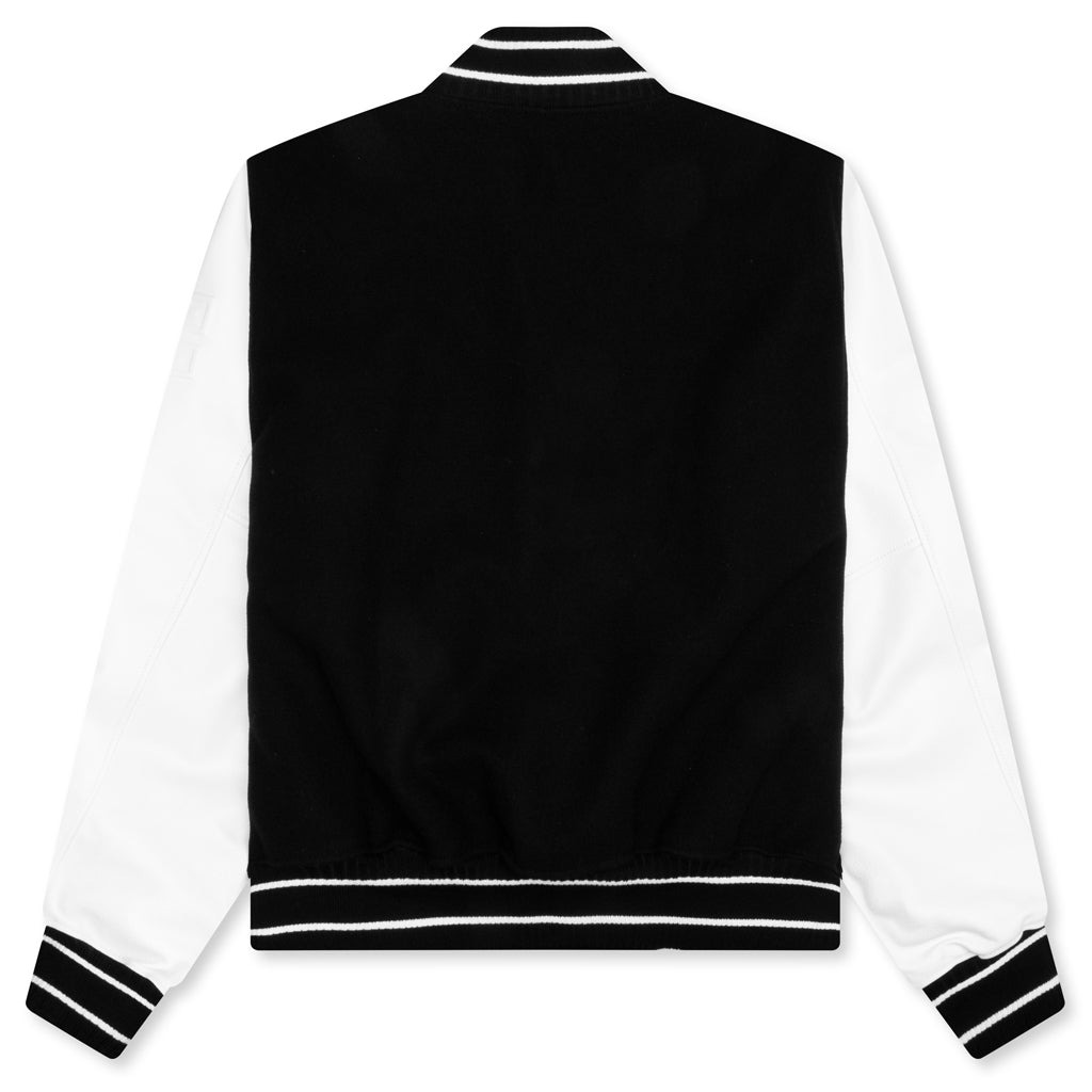 GIVENCHY BOMBER IN WOOL AND LEATHER - BLACK/WHITE - 2