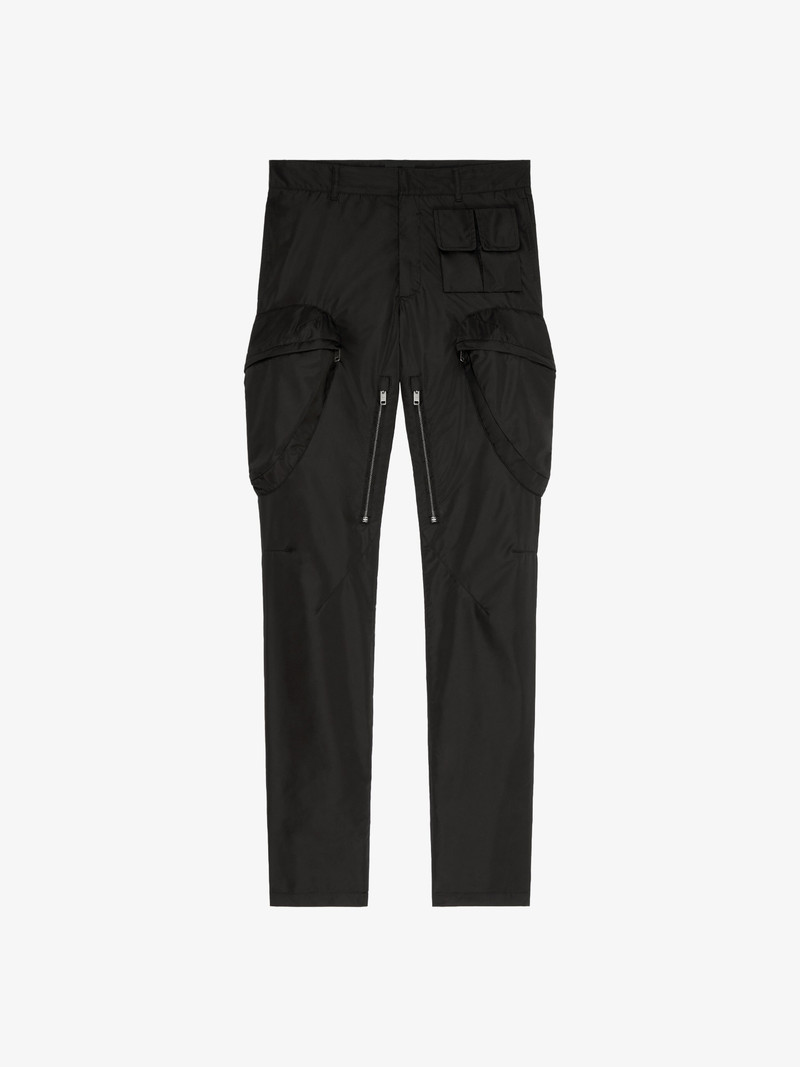 SLIM FIT CARGO PANTS IN TECHNICAL NYLON - 1