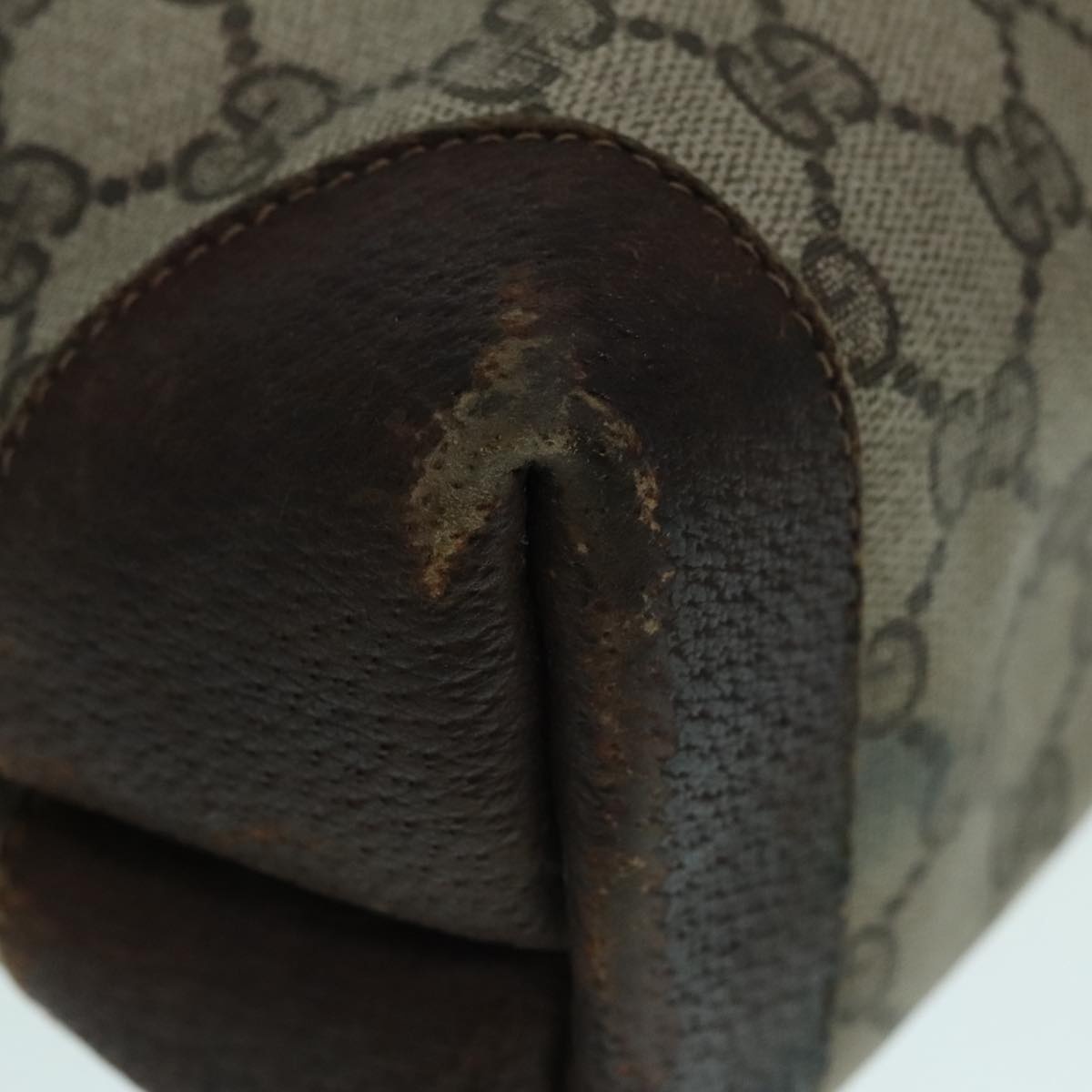 GUCCI GG Supreme Web Sherry Line Tote Bag Pvc Leather Beige 38 38 - 16