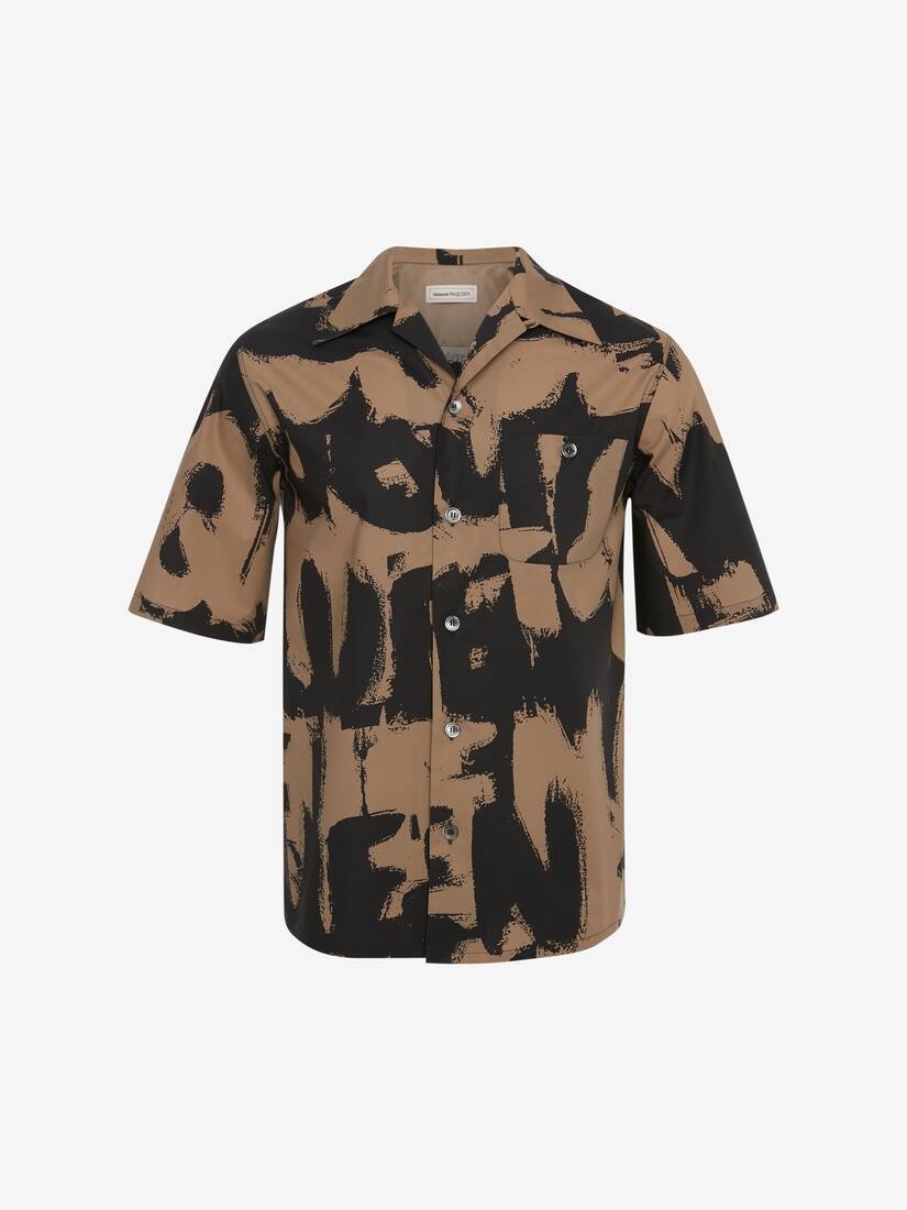 Alexander McQueen Mcqueen Graffiti Short Sleeve Shirt in