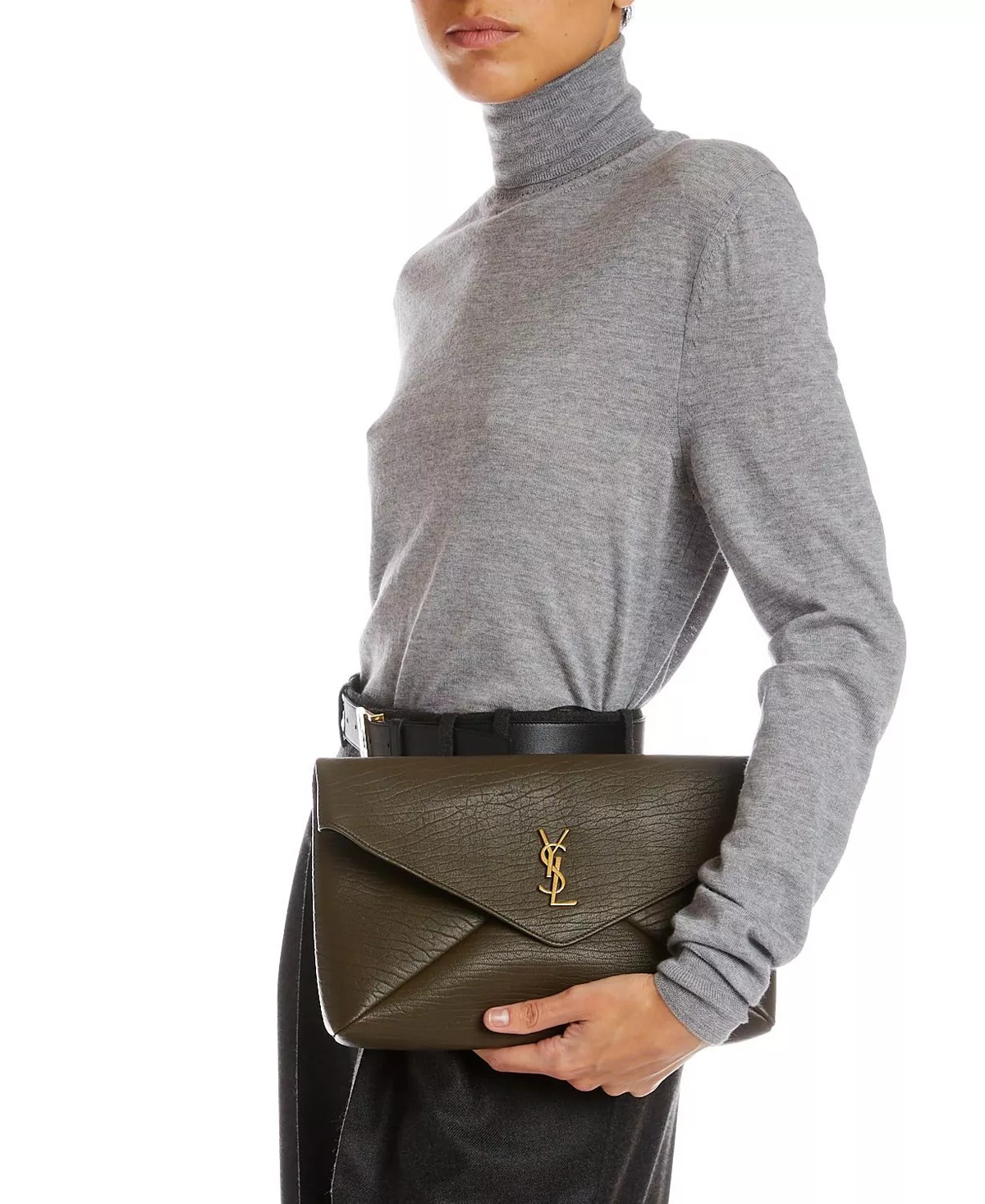 Cassandre Large Envelope Pouch in Raffia - 2