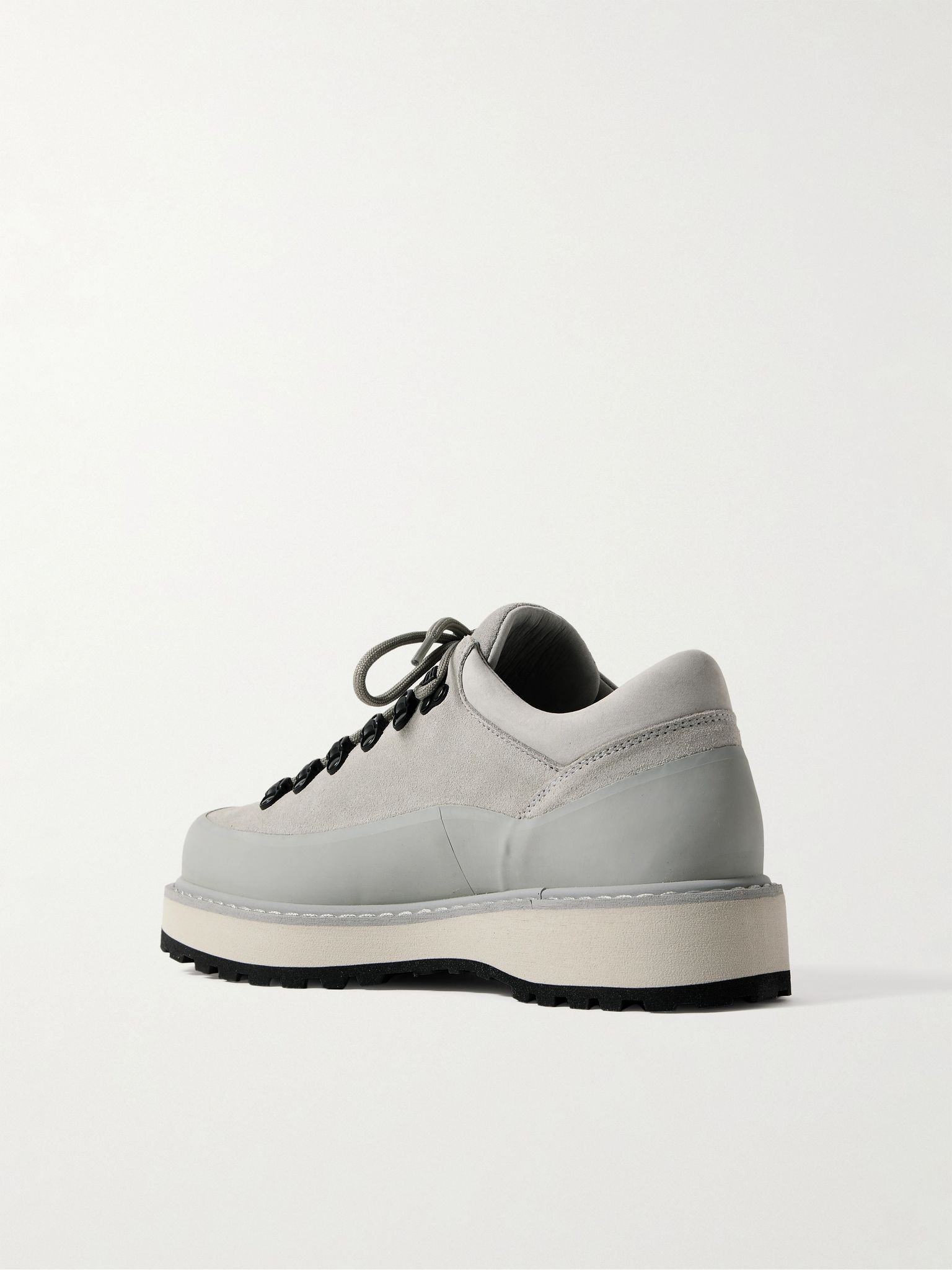 Cornaro Rubber and Nubuck-Trimmed Suede Boots Stone - 4