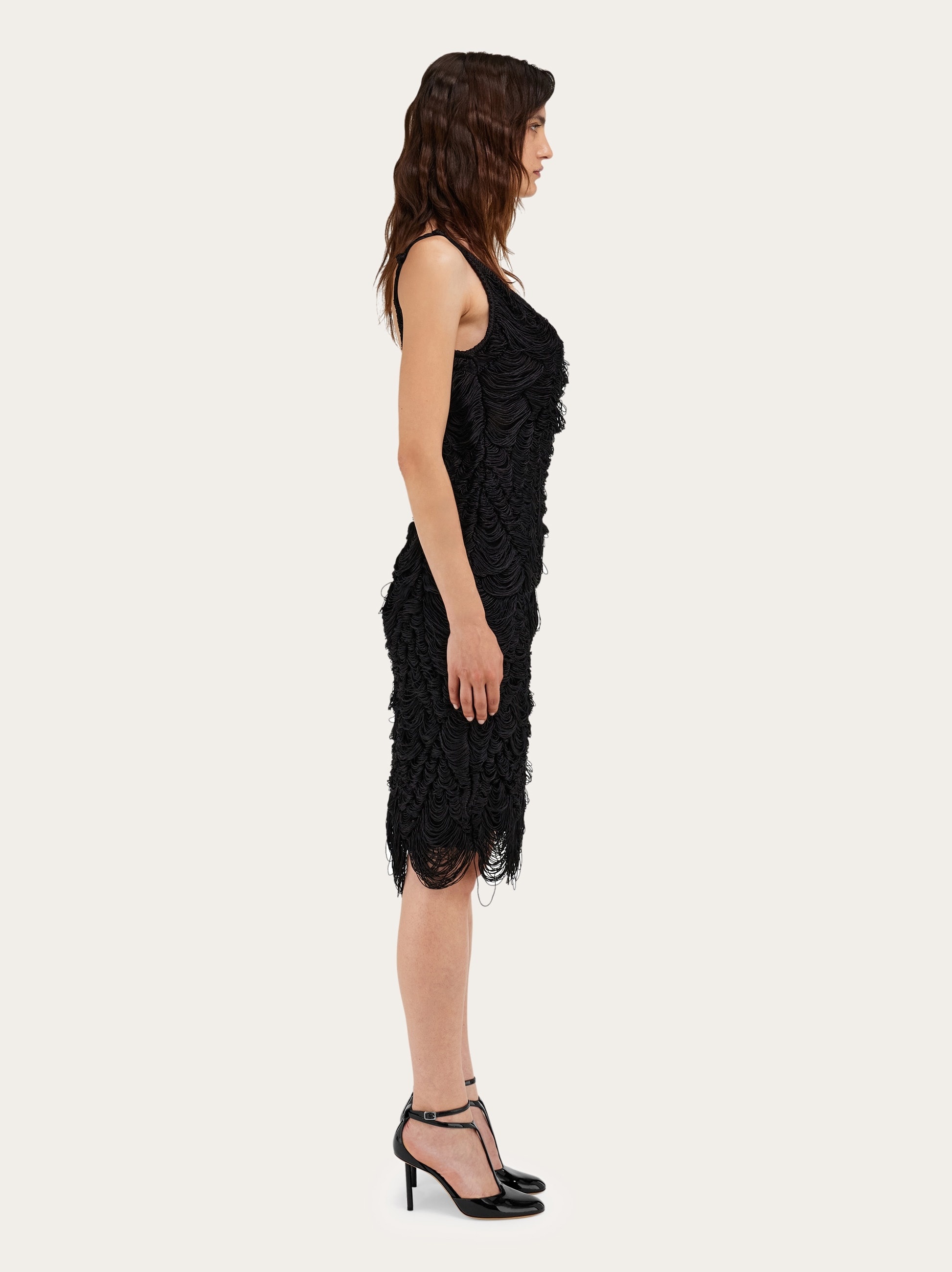Midi silk cord jacquard dress - 3