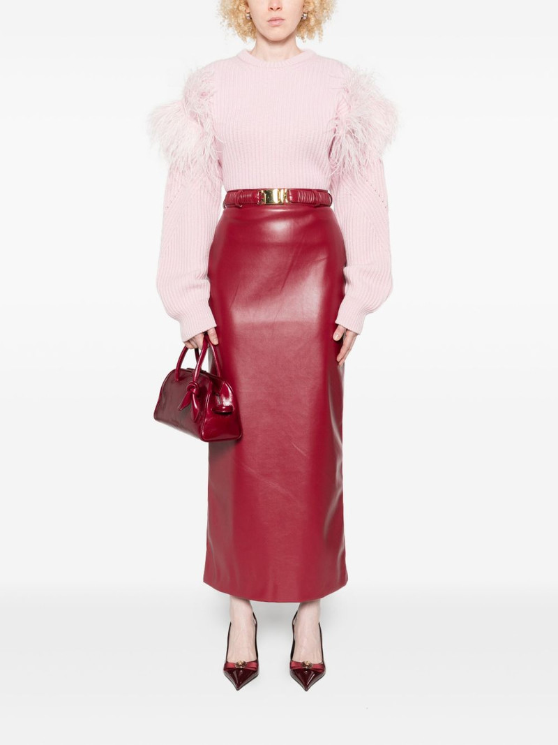Blumarine feather-detail ribbed sweater outlook