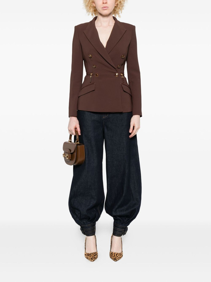 ELISABETTA FRANCHI double-breasted zip-detail jacket outlook