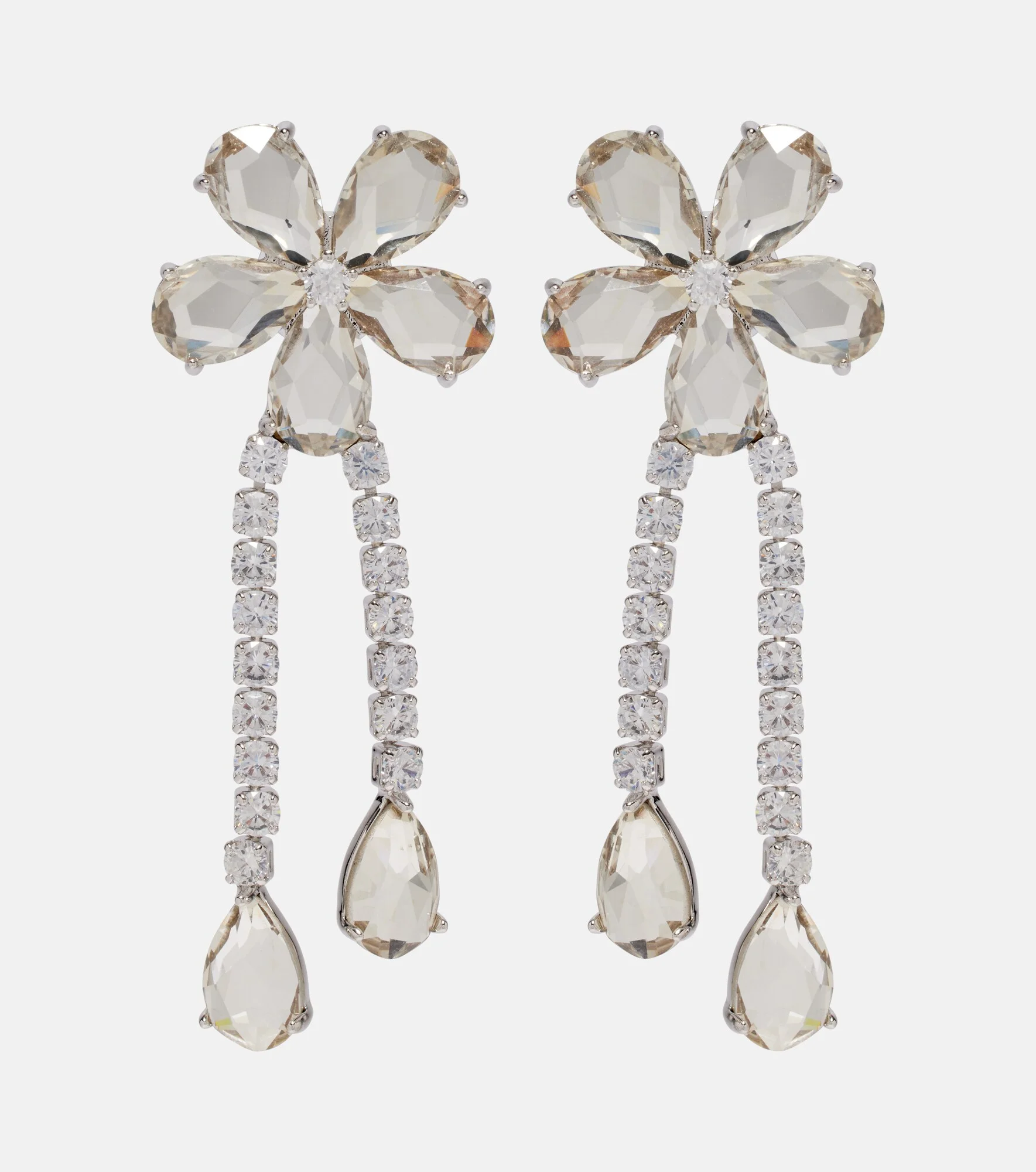 Crystal-embellished drop earrings - 1