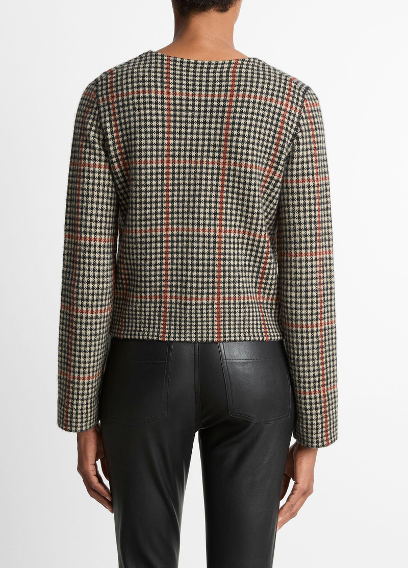 Vince Glen Plaid Wool-Cashmere Cardigan Jacket outlook