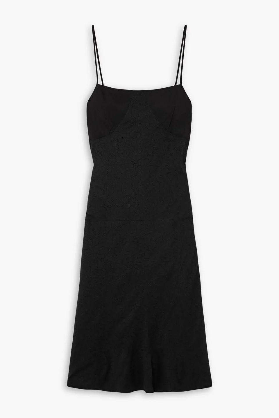 Lace-paneled satin midi dress - 1