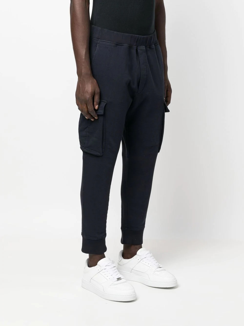 slip-on cotton track pants - 3