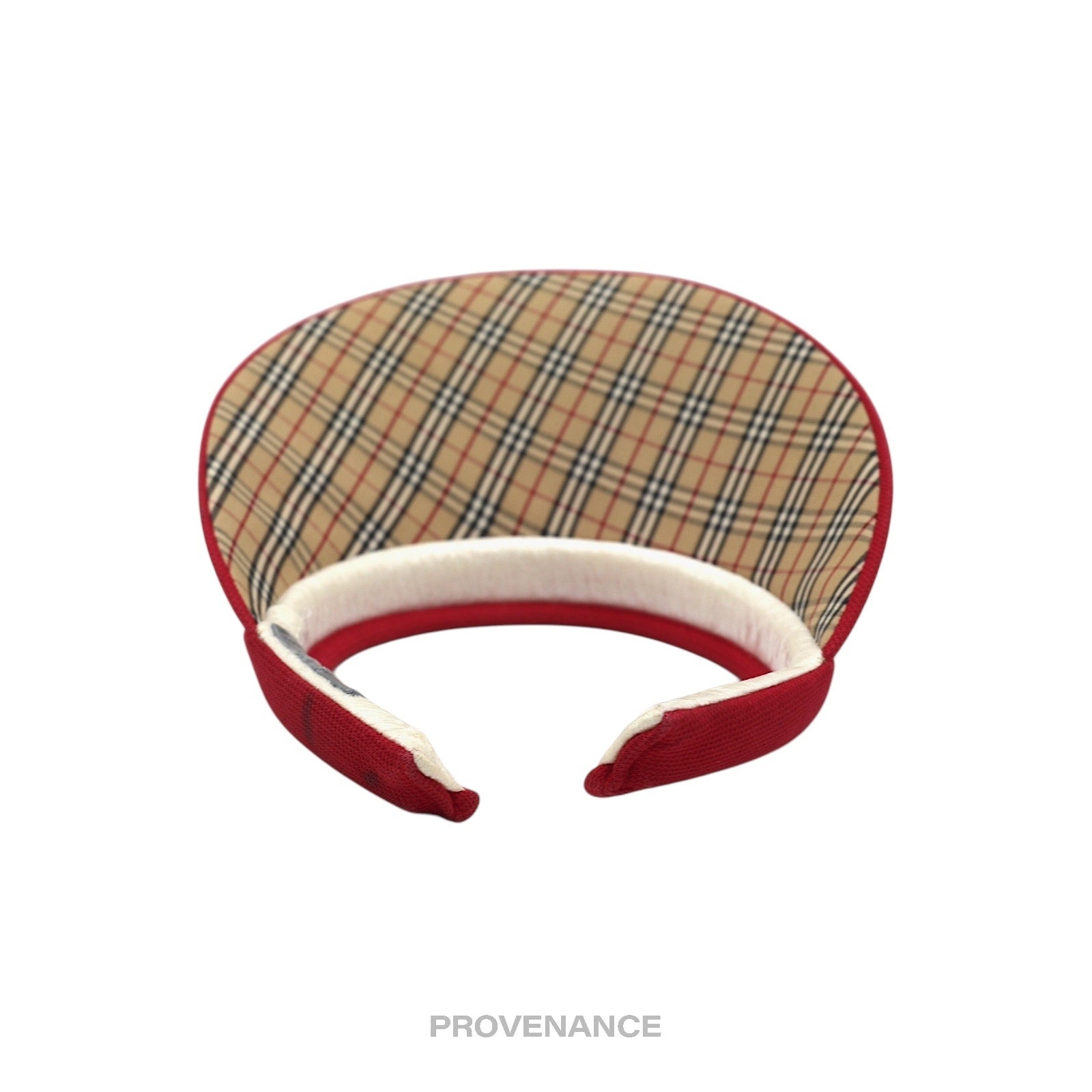 ? Burberry Golf Visor - Nova Check Red Burberry Burberry Golf Knight Logo Visor - Nova Check Red  main image 3