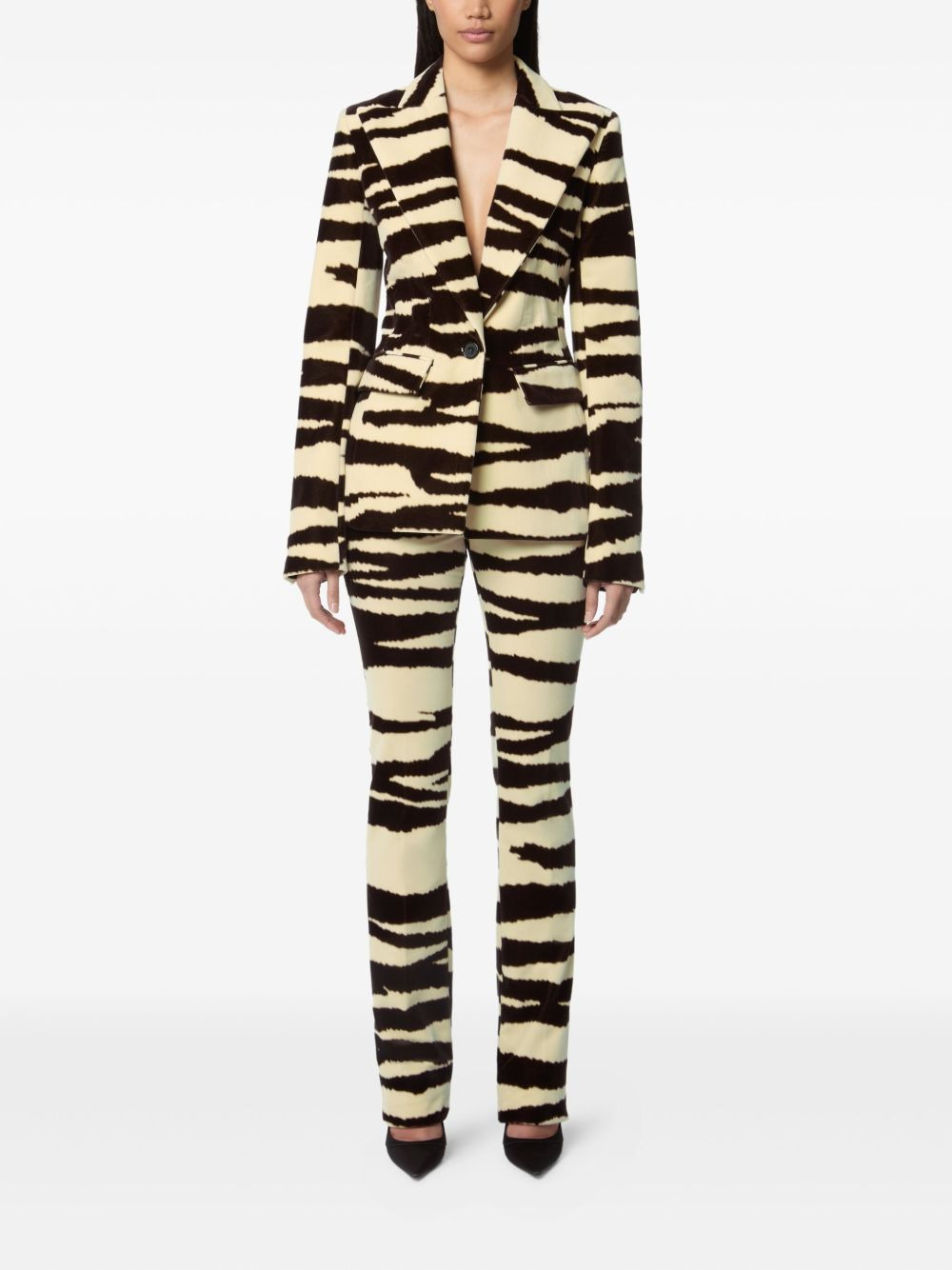 zebra-print single-breasted blazer - 2