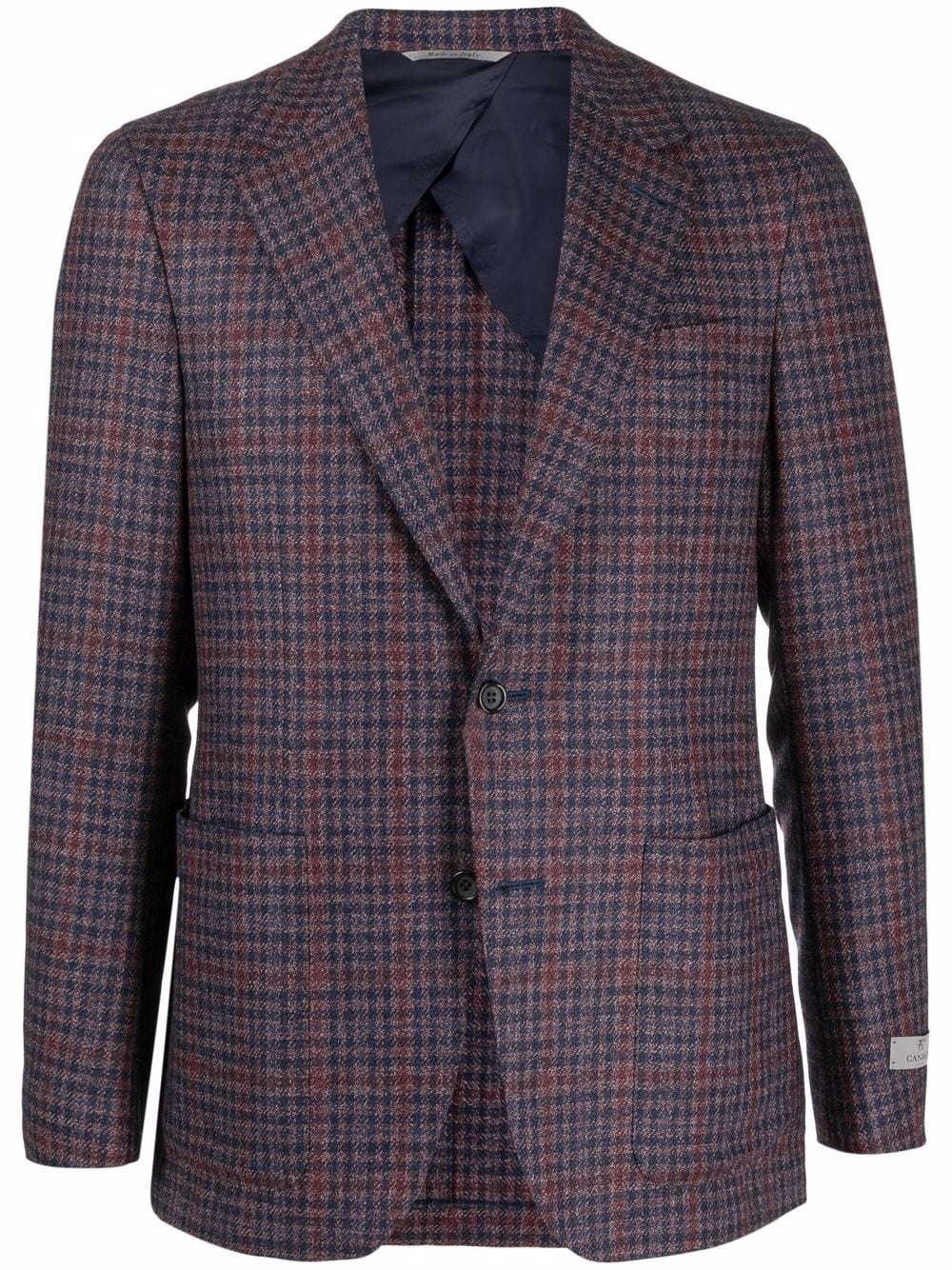 single-breasted checked blazer - 1