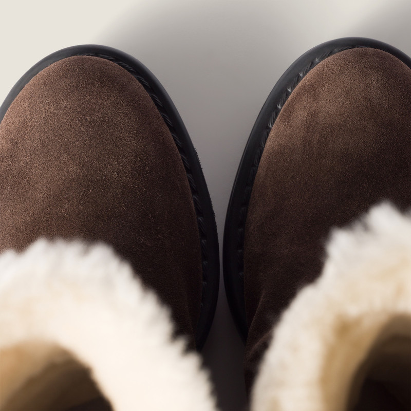 Miu Miu Suede and shearling Mid-calf boot outlook