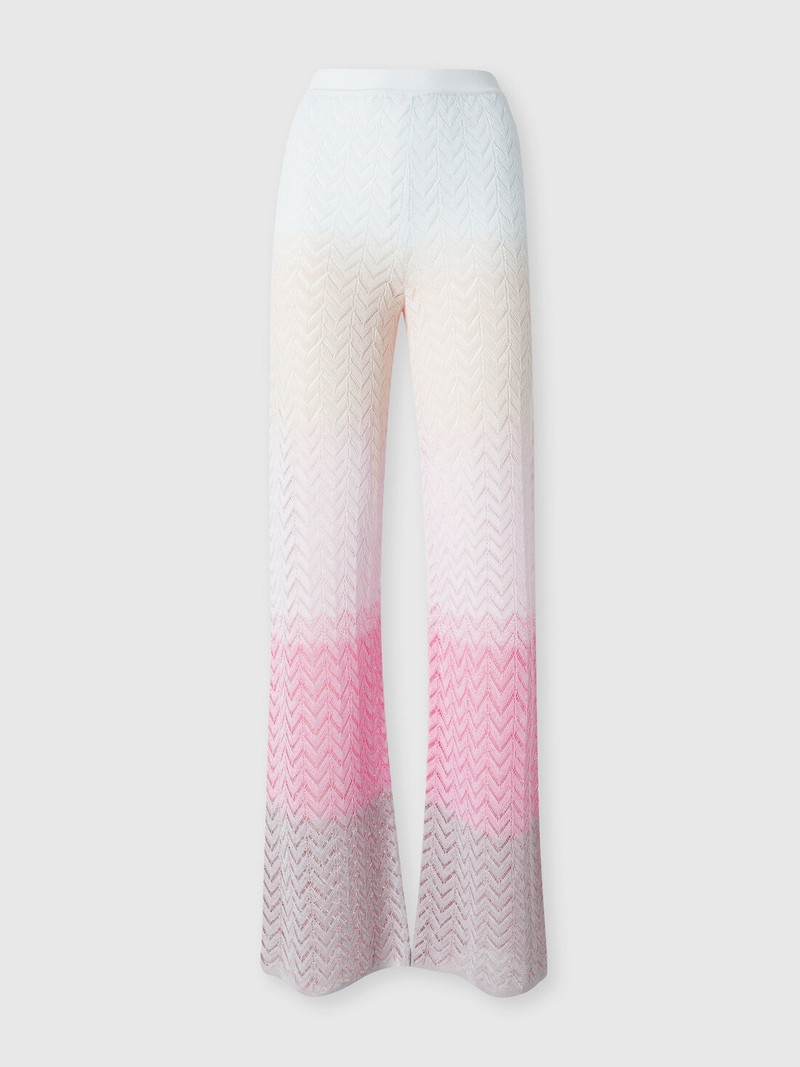 Straight trousers in gradient chevron viscose 1