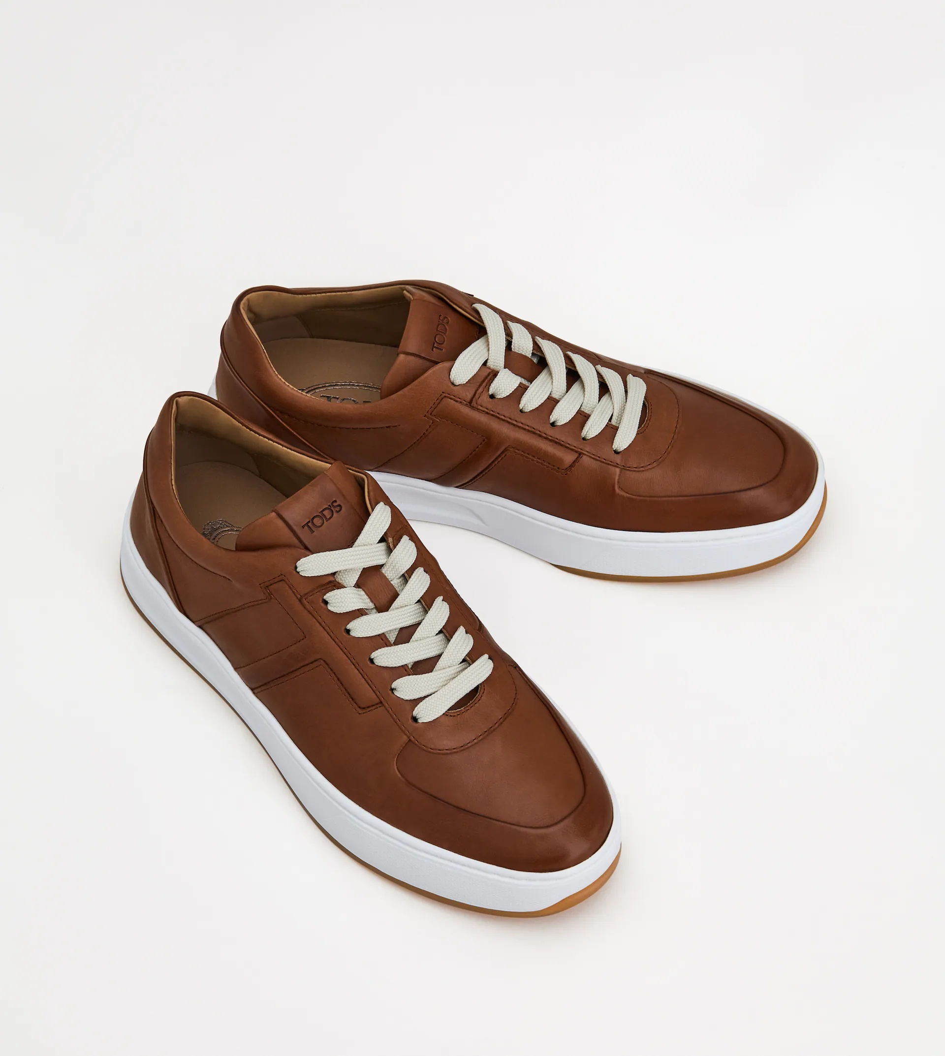 SNEAKERS IN LEATHER - BROWN - 3